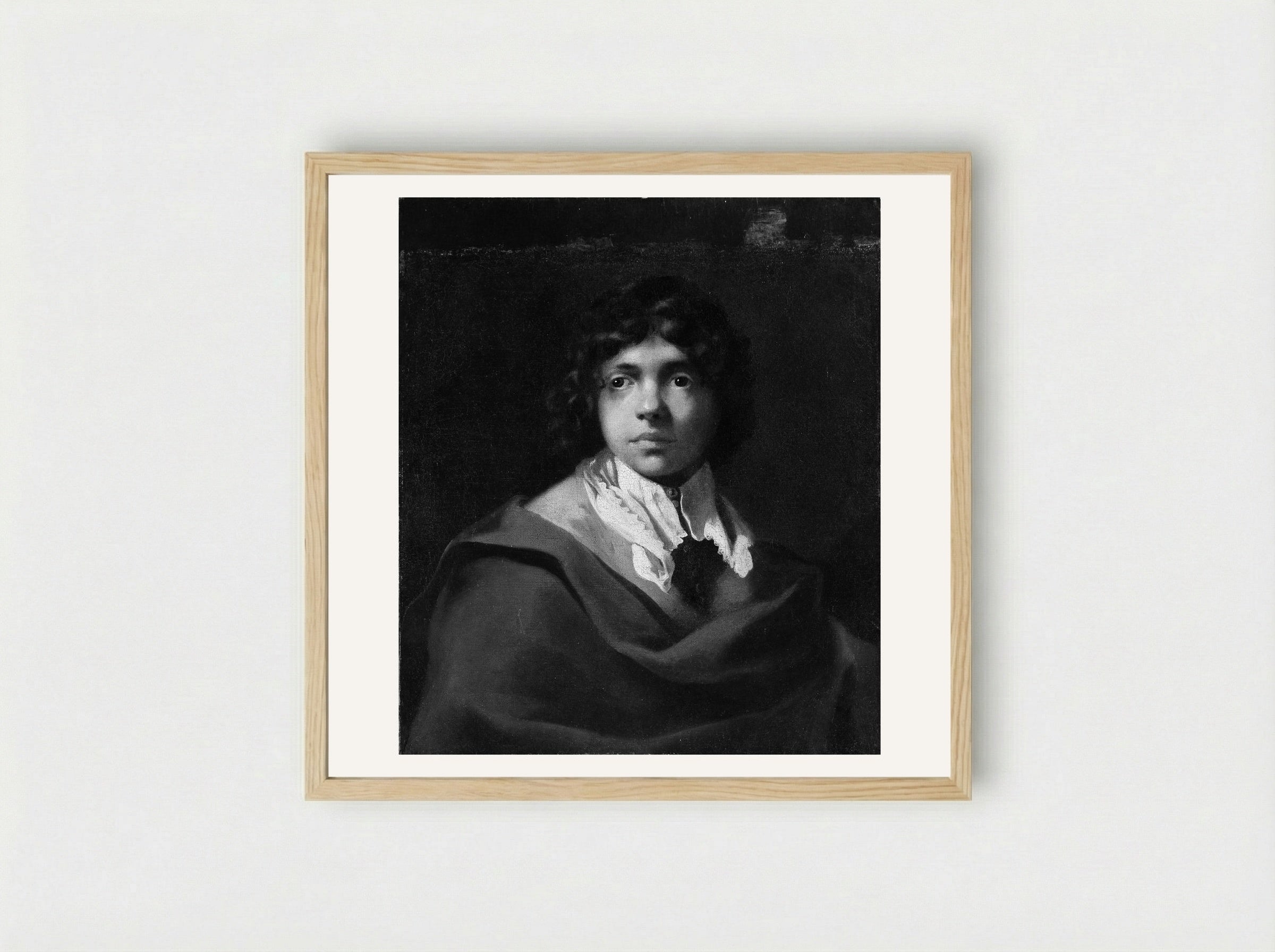 Portrait of a Young Boy - Sébastien Bourdon - Framed Print Wood