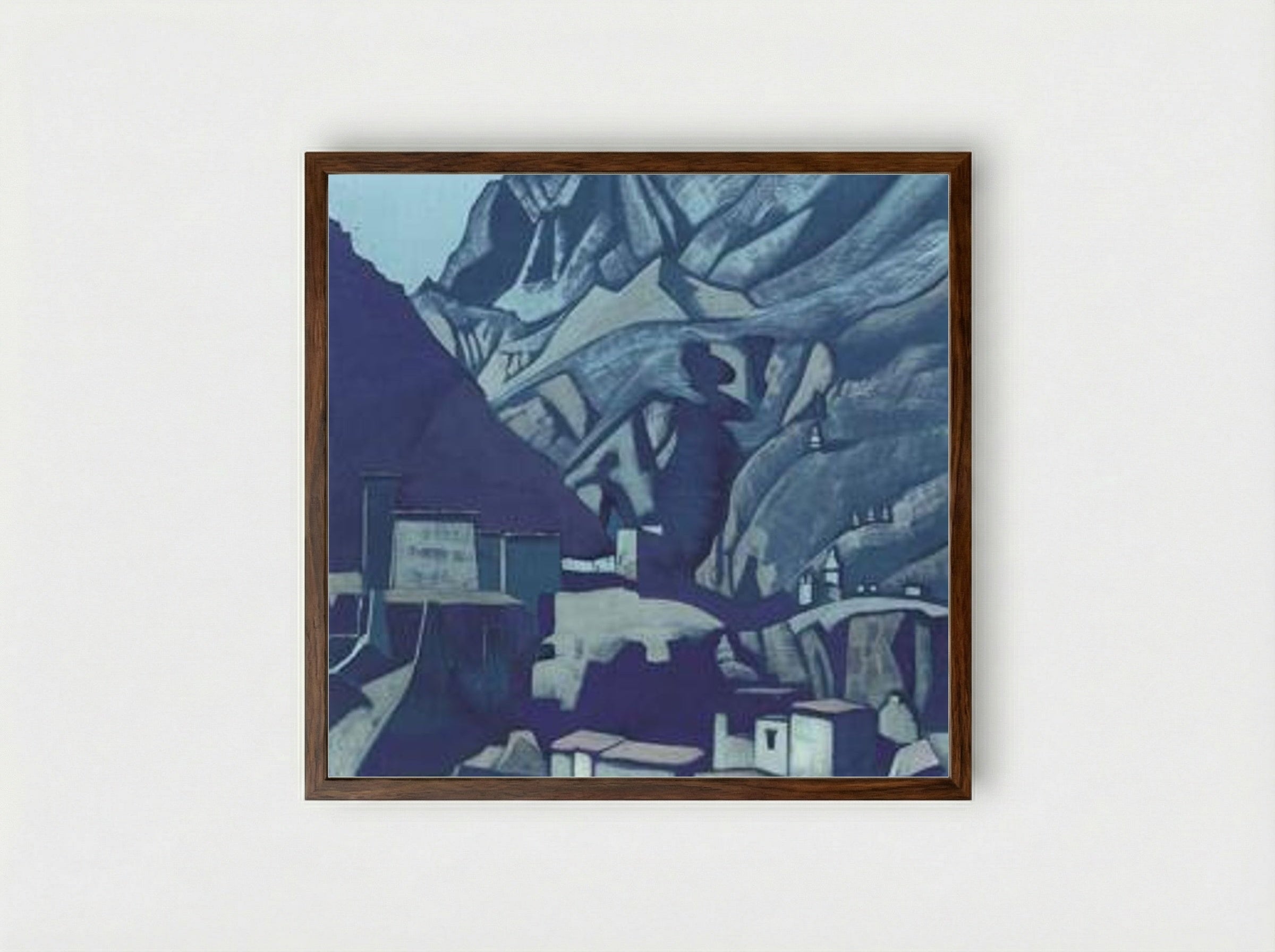 Sanctuaries and Citadels - Nicholas Roerich - Framed Print Dark Wood