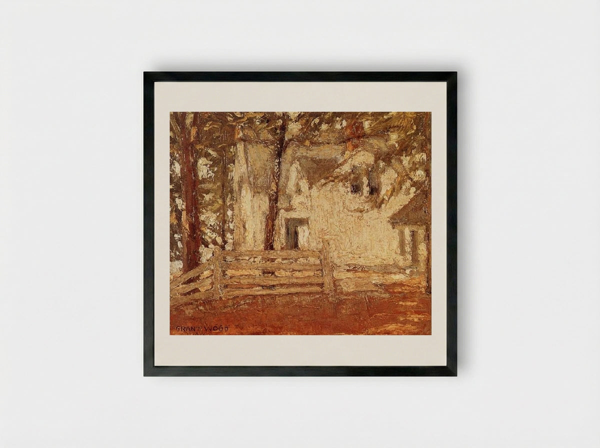 Grandmother's House - Grant Wood - Framed Print Black