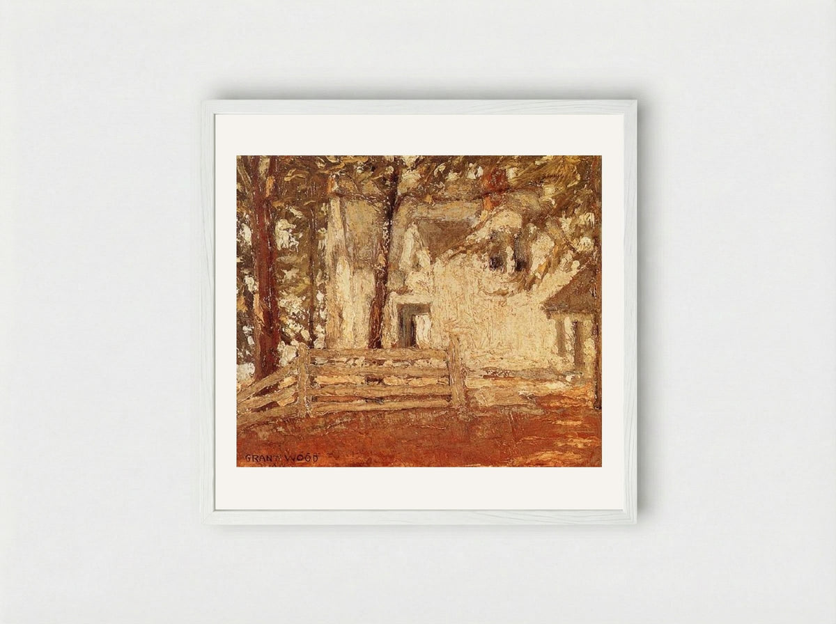 Grandmother's House - Grant Wood - Framed Print White
