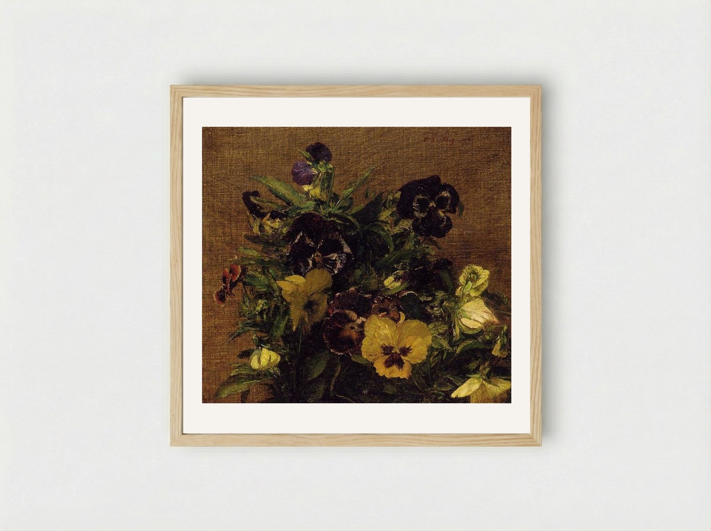 Pansies - Henri Fantin-Latour - Framed Print Wood
