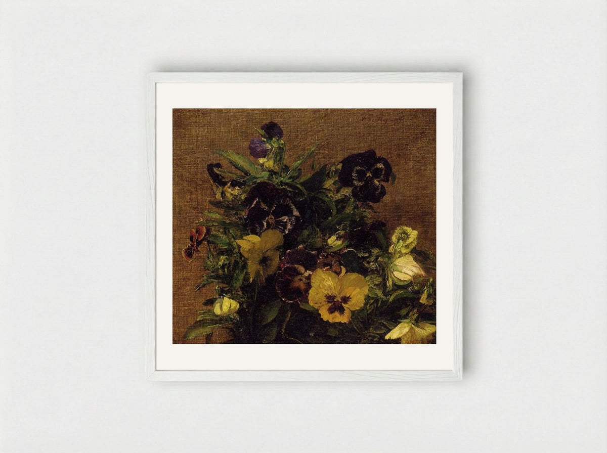 Pansies - Henri Fantin-Latour - Framed Print White