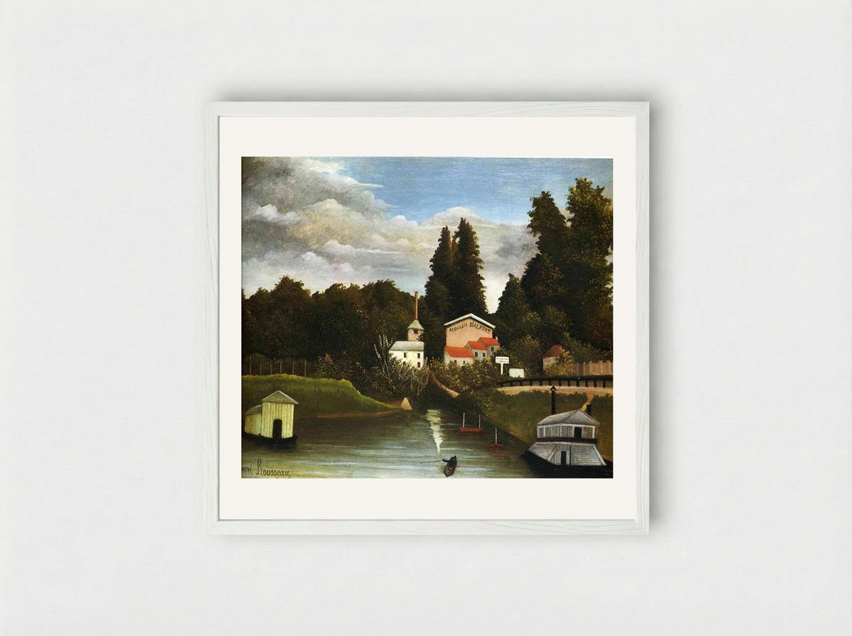 The Mill at Alfort - Henri Rousseau - Framed Print White