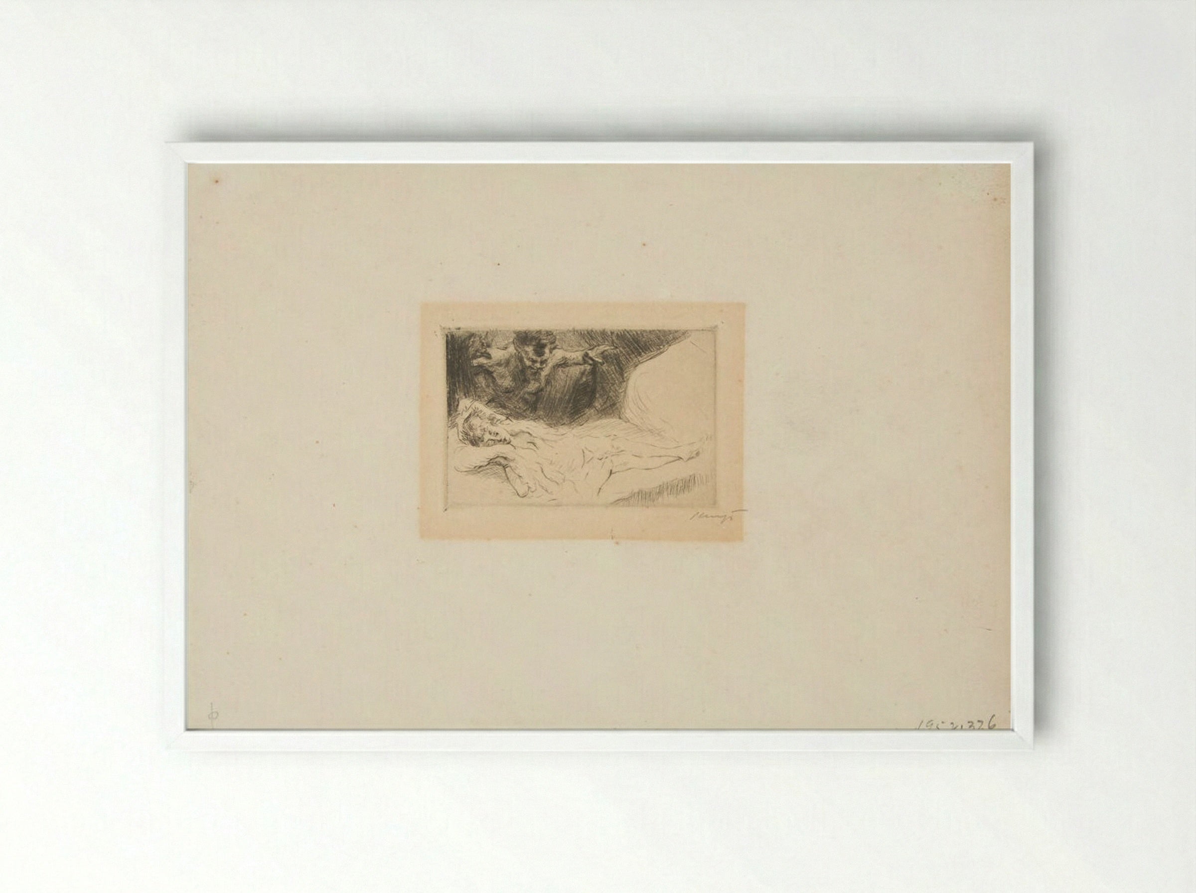 Faun and Nymph - Max Slevogt - Framed Print White