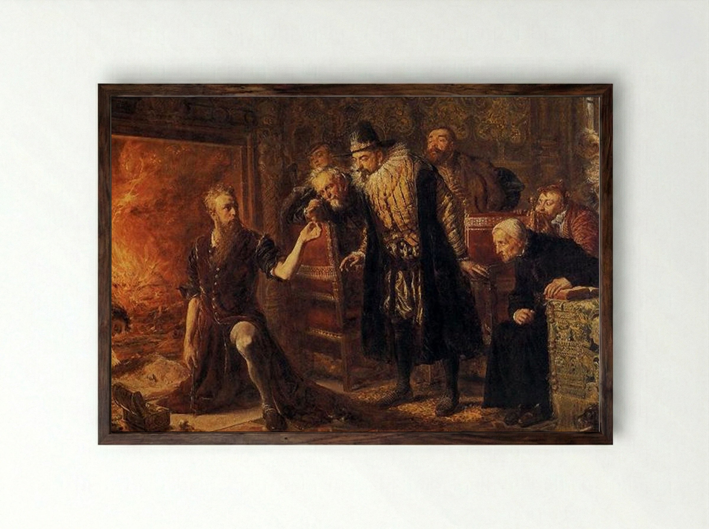 Alchemist Sendivogius - Jan Matejko - Framed Print Dark Wood