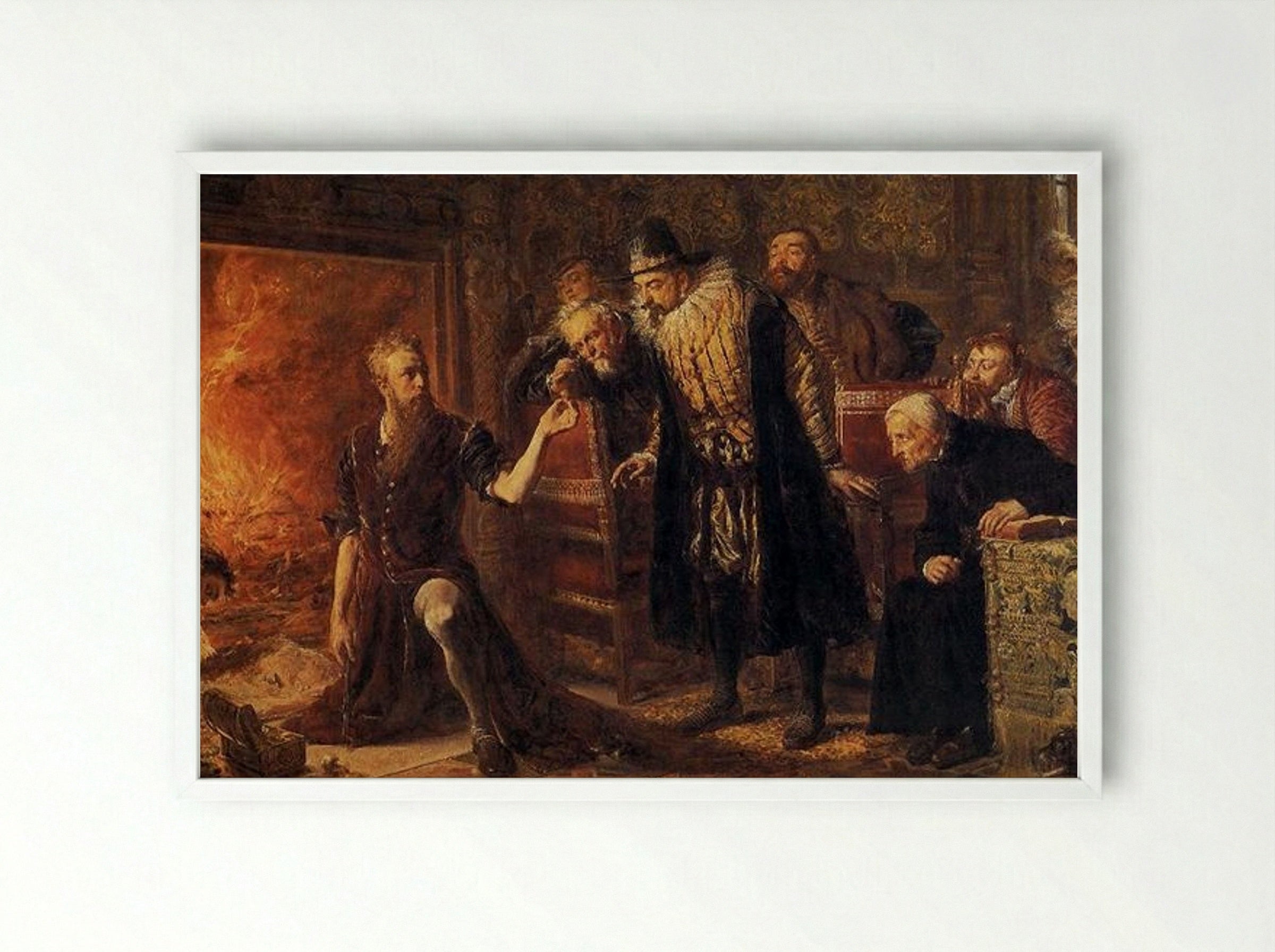 Alchemist Sendivogius - Jan Matejko - Framed Print White