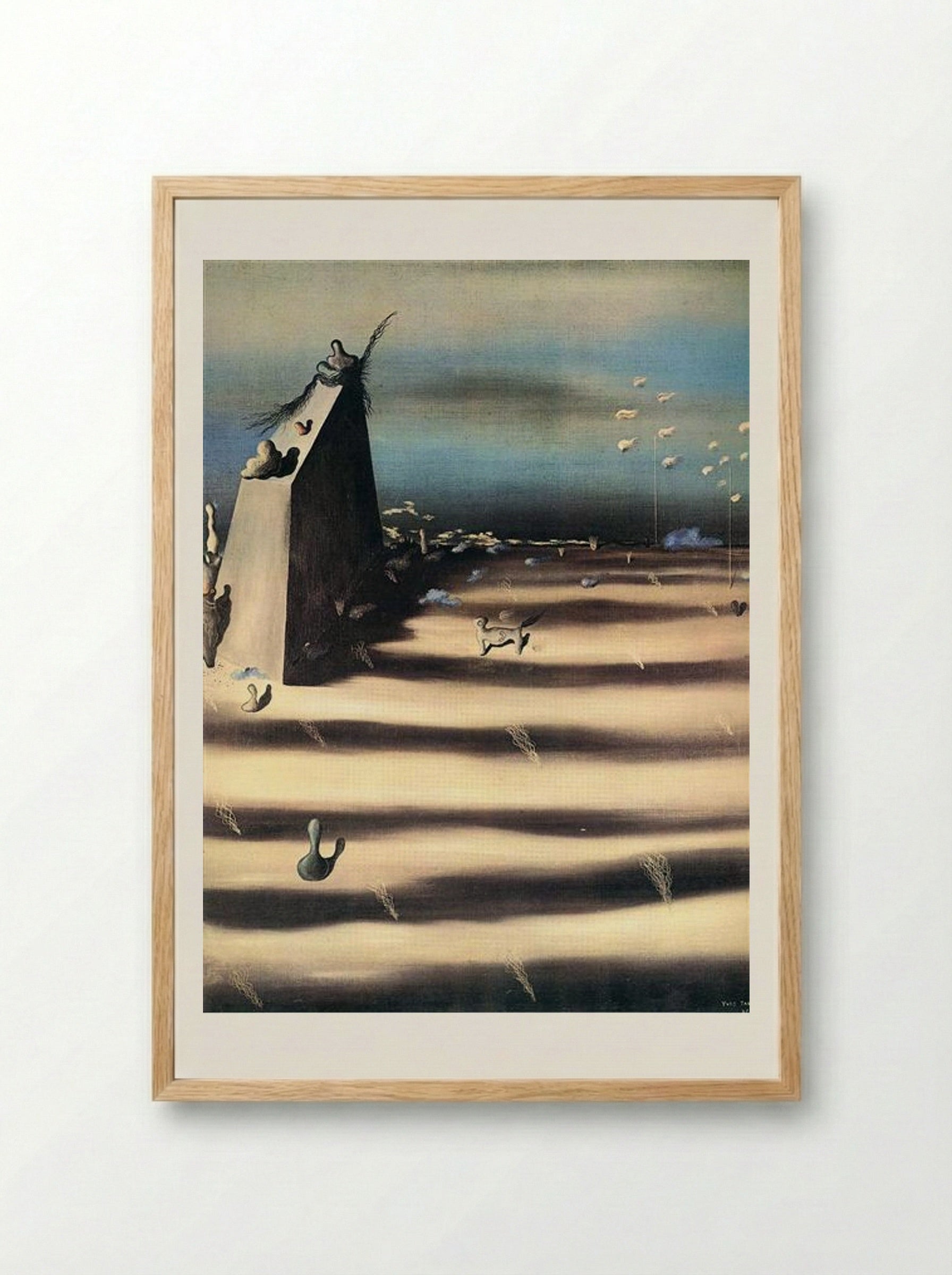 Large Painting Representing a Landscape - Yves Tanguy - Framed Print Wood