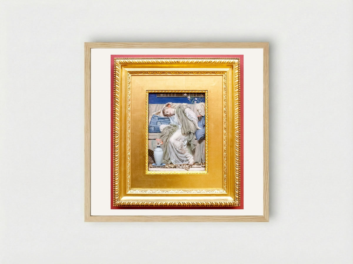 A Sleeping Girl - Albert Joseph Moore - Framed Print Wood