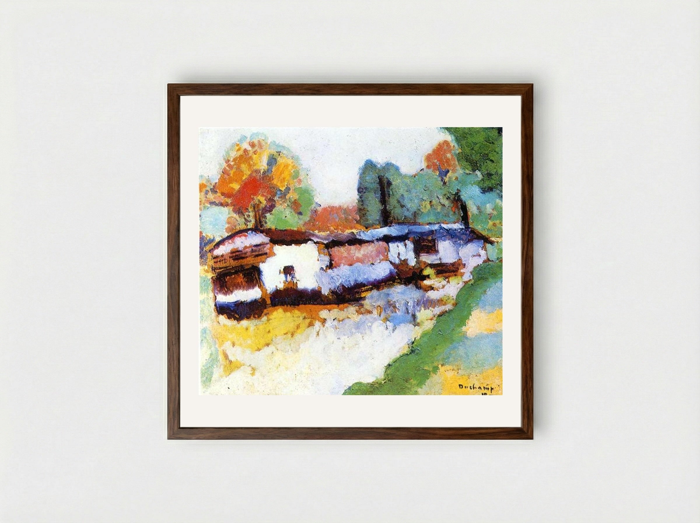 Laundry Barge - Marcel Duchamp - Framed Print Dark Wood