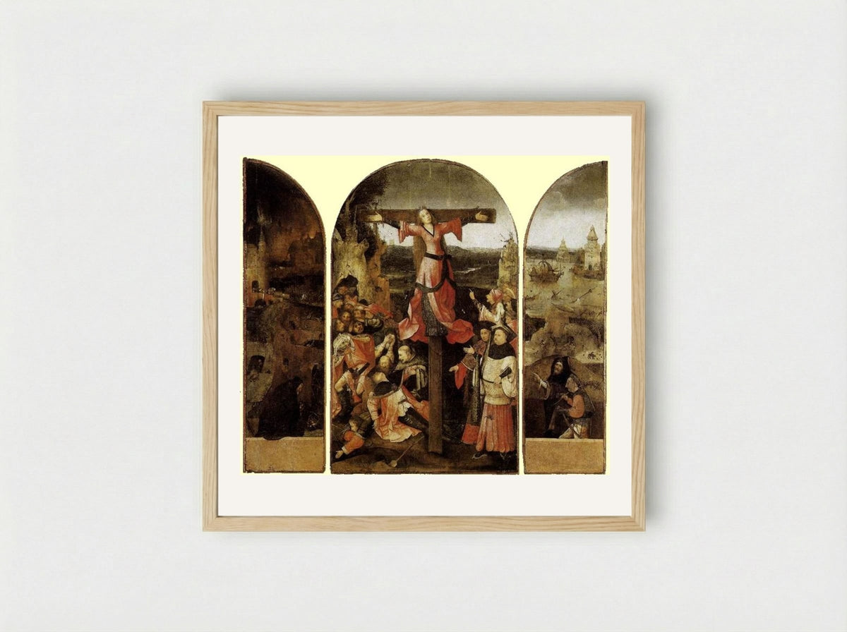 St. Liberata Triptych - Hieronymus Bosch - Framed Print Wood