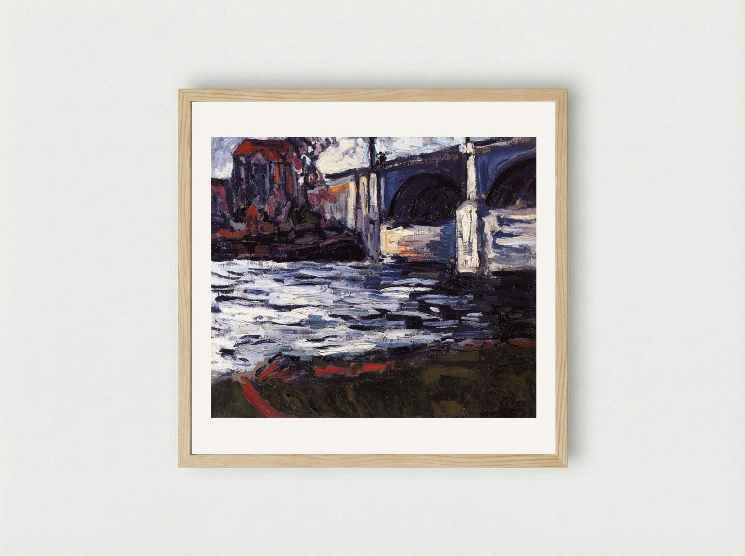 The Seine and the Chatou Bridge - Maurice de Vlaminck - Framed Print Wood