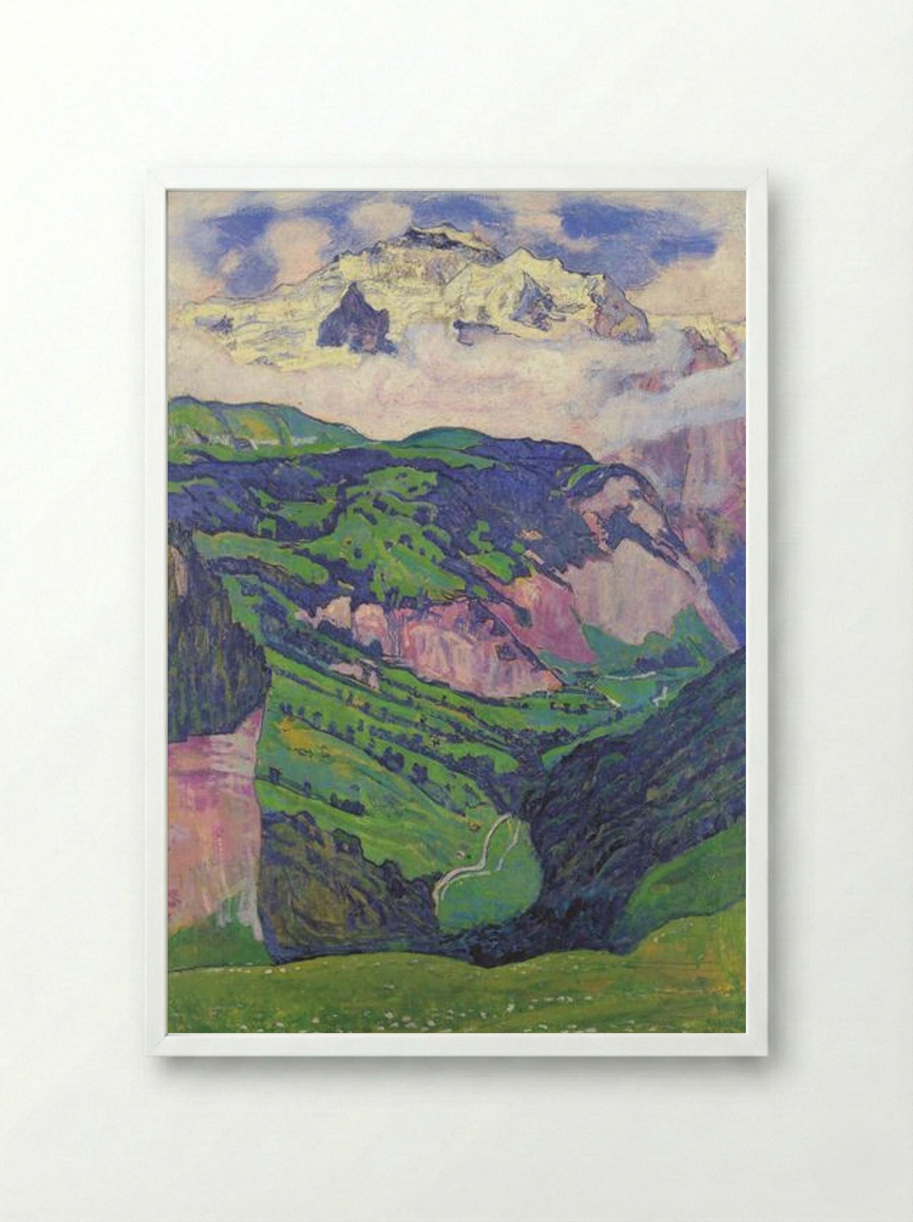 The Lady of the Isenfluh - Ferdinand Hodler - Framed Print White
