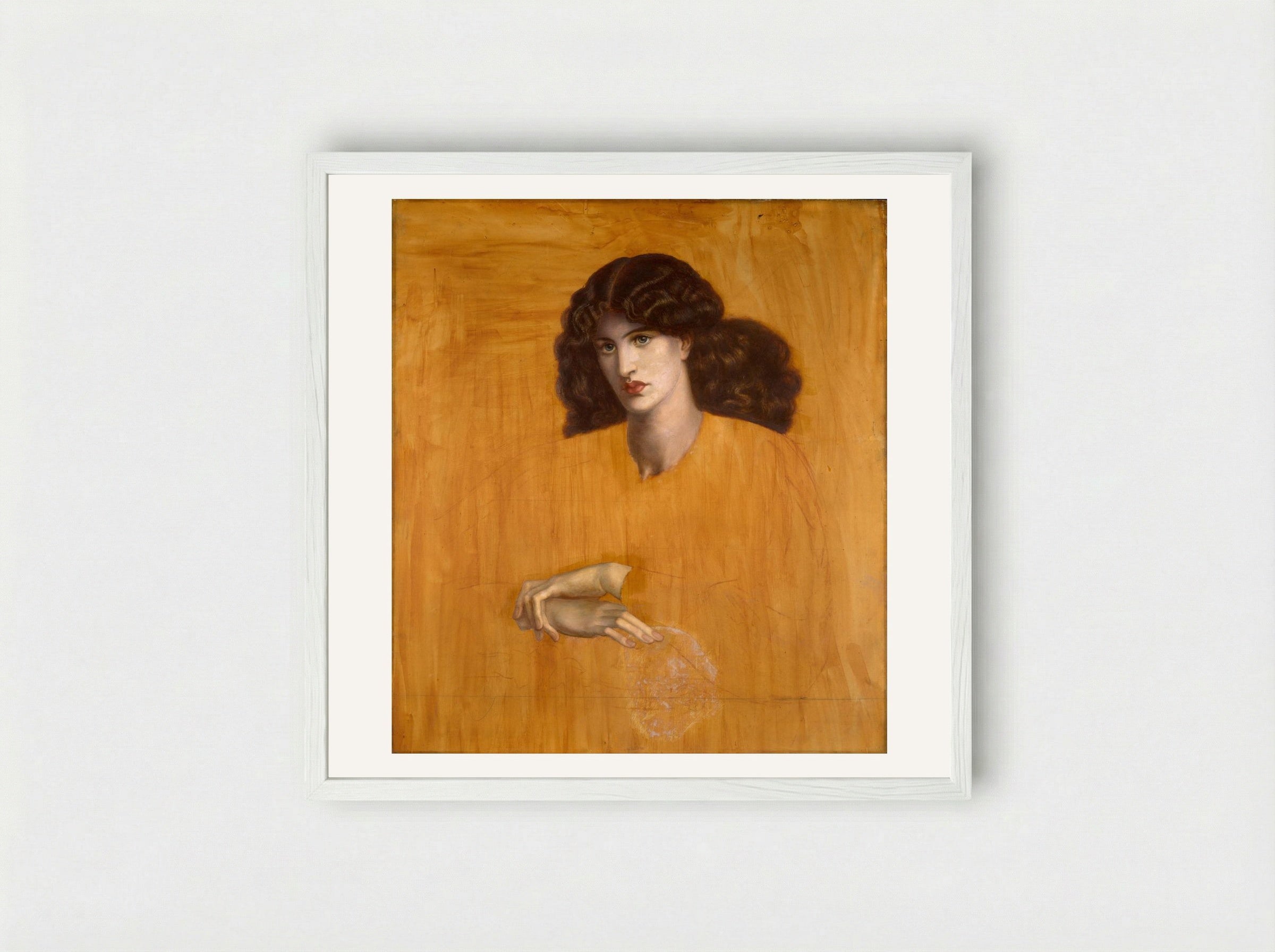 La Donna della Finestra - Dante Gabriel Rossetti - Framed Print White