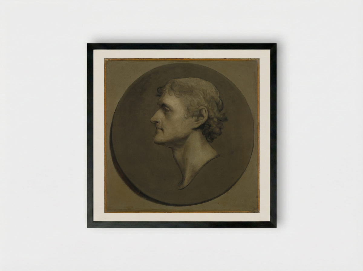 Thomas Jefferson (The Medallion Portrait) - Gilbert Stuart - Framed Print Black