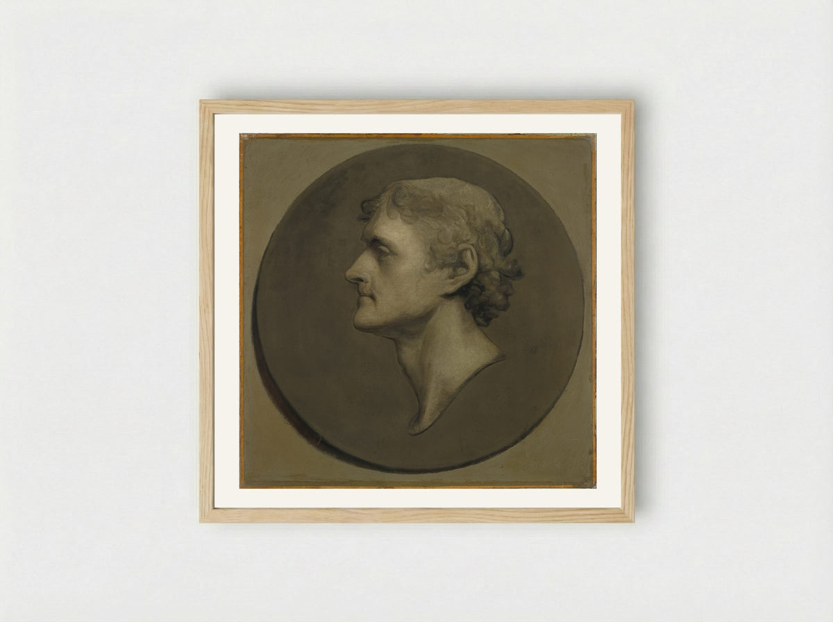 Thomas Jefferson (The Medallion Portrait) - Gilbert Stuart - Framed Print Wood