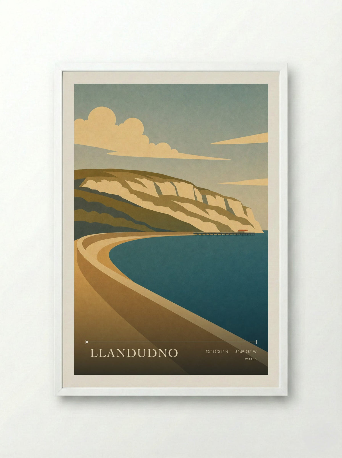 Llandudno Wales Travel Poster - Framed Print White