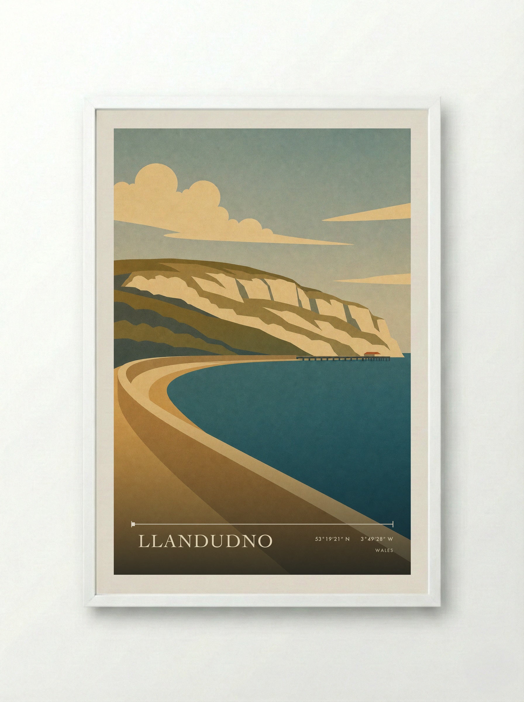 Llandudno Wales Travel Poster - Framed Print White