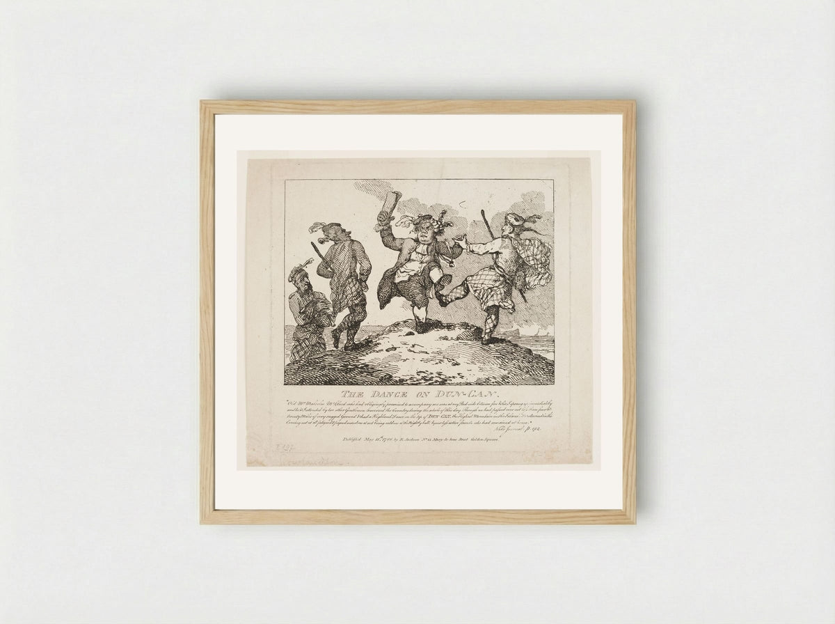 The Dance on Dun-Can - Thomas Rowlandson - Framed Print Wood