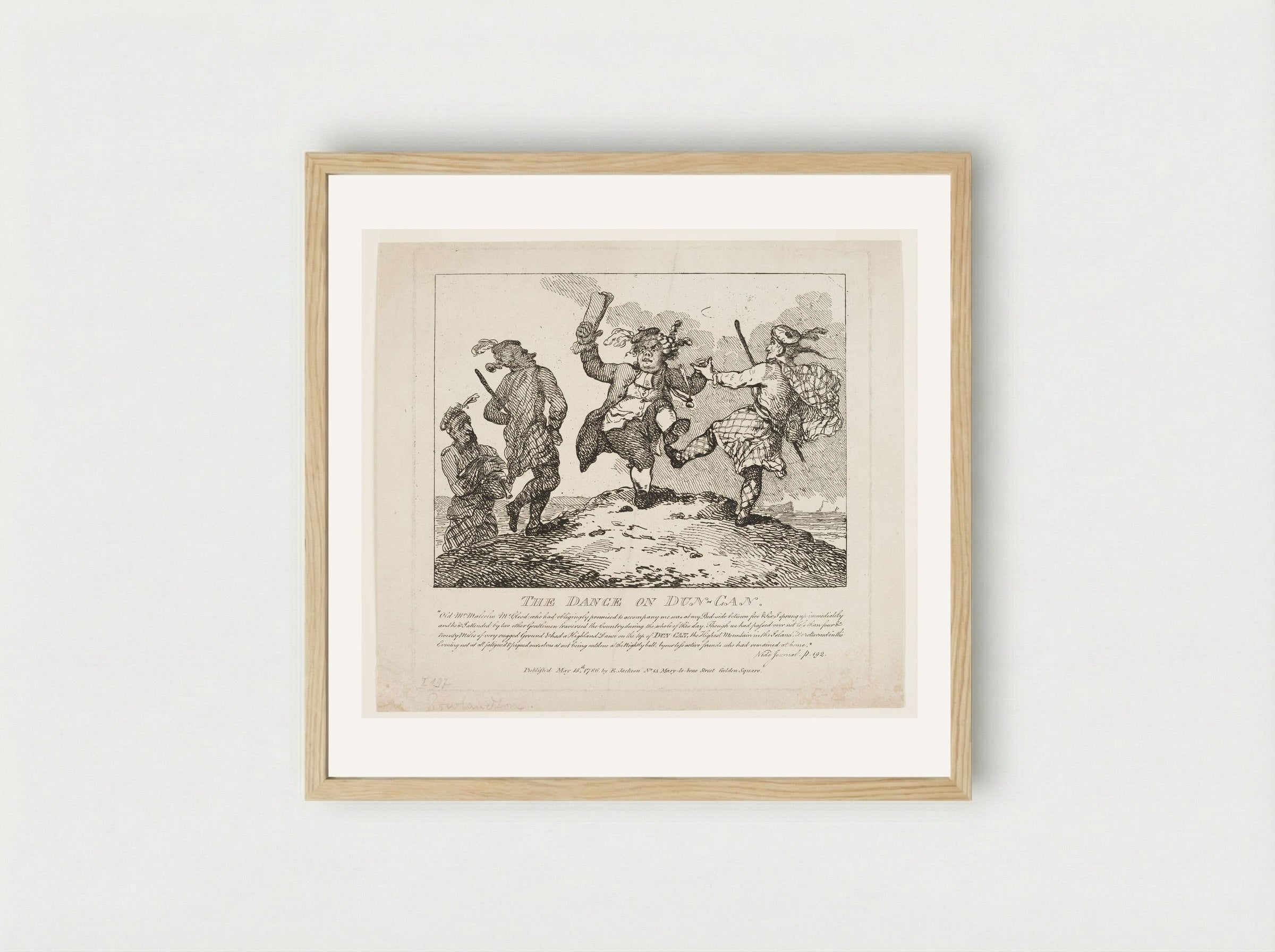 The Dance on Dun-Can - Thomas Rowlandson - Framed Print Wood