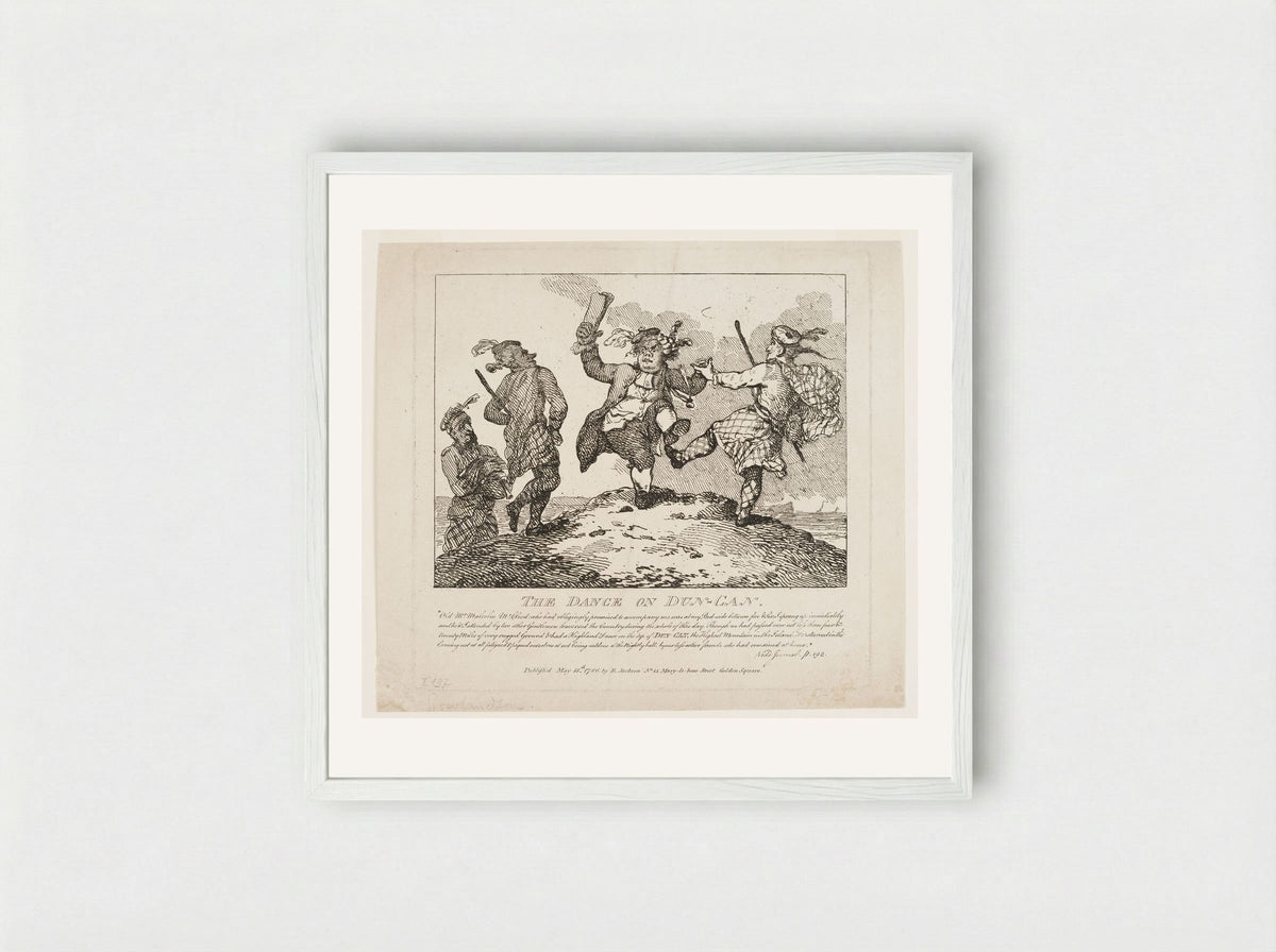 The Dance on Dun-Can - Thomas Rowlandson - Framed Print White