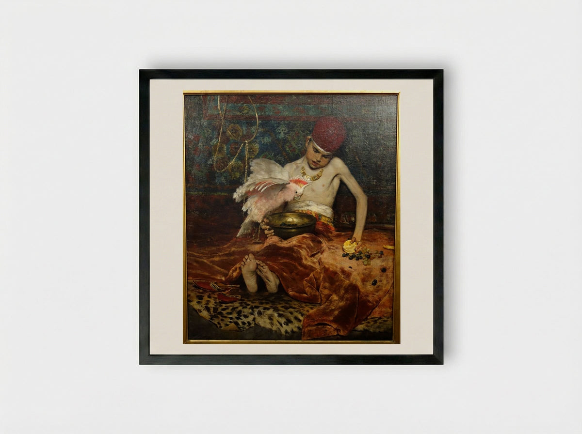 The Turkish Page - William Merritt Chase - Framed Print Black