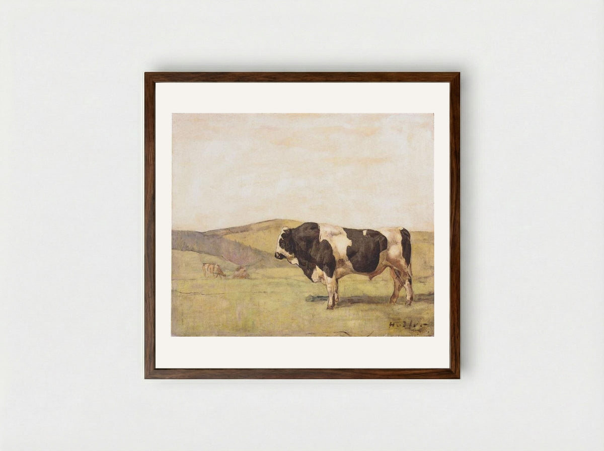 The Bull - Ferdinand Hodler - Framed Print Dark Wood