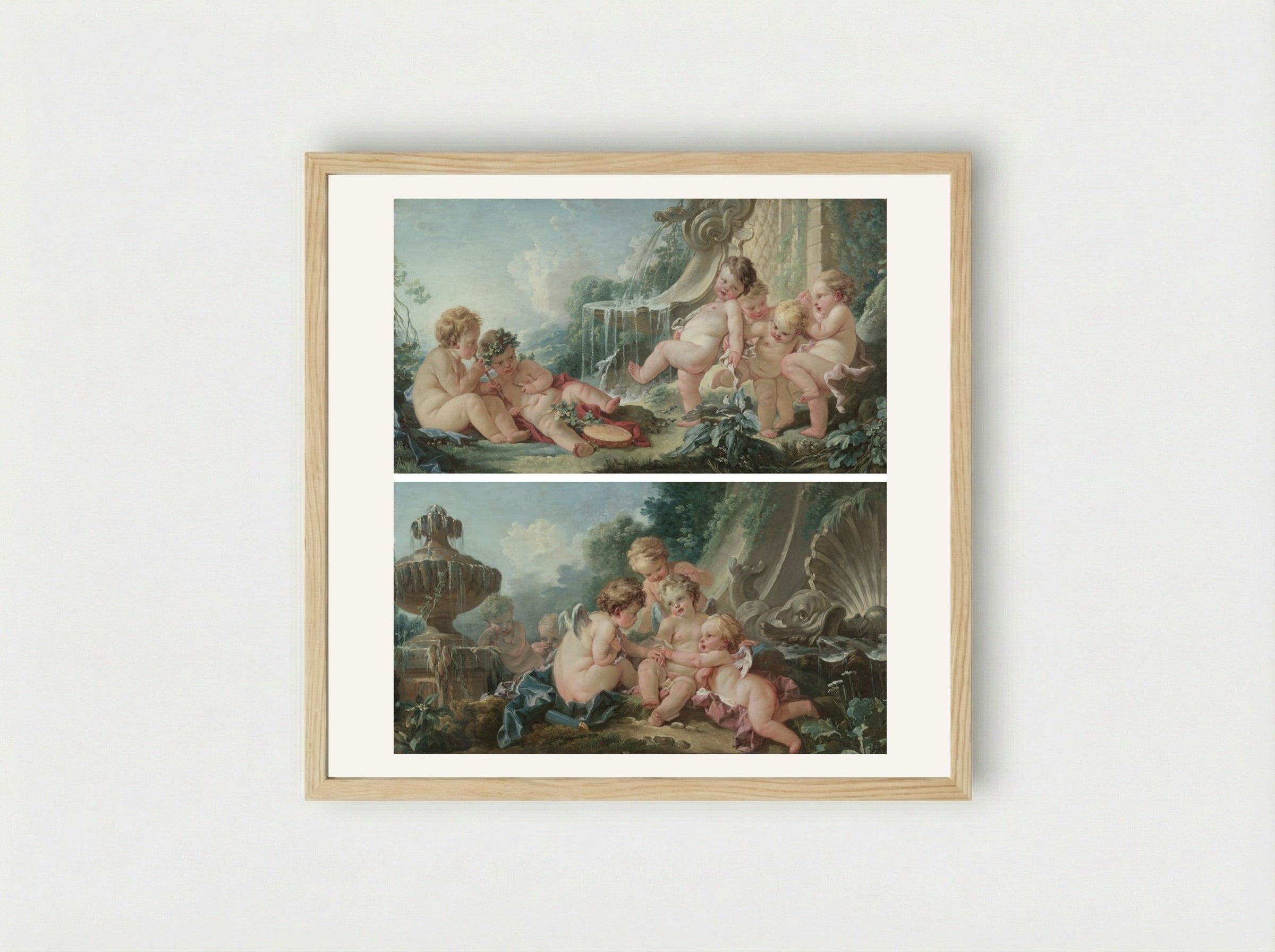 Music and Dance and Cupids in Conspiracy - François Boucher - Framed Print Wood