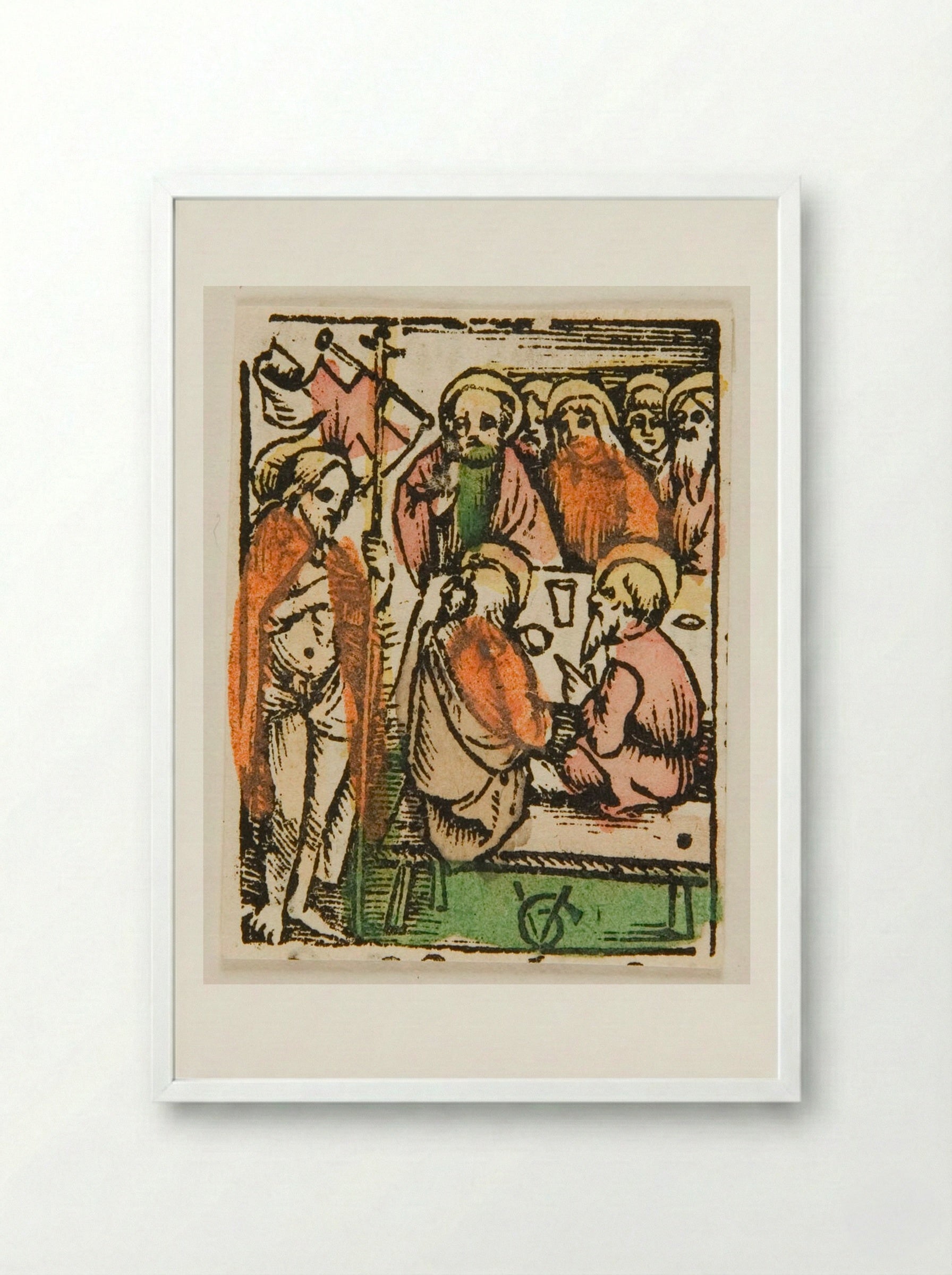 Christ Appears to His Disciples - Urs Graf - Framed Print White