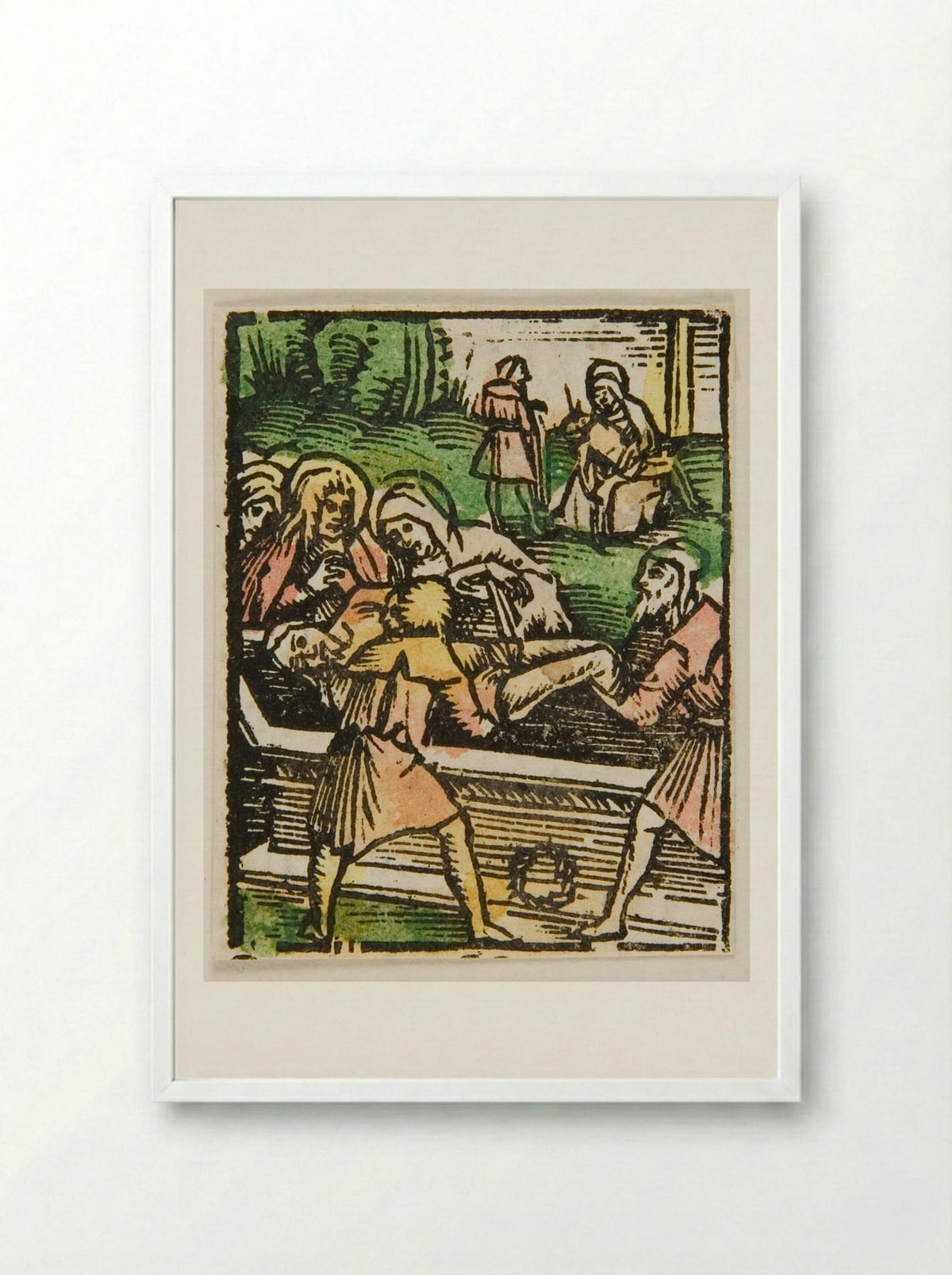 The Burial of Christ - Urs Graf - Framed Print White