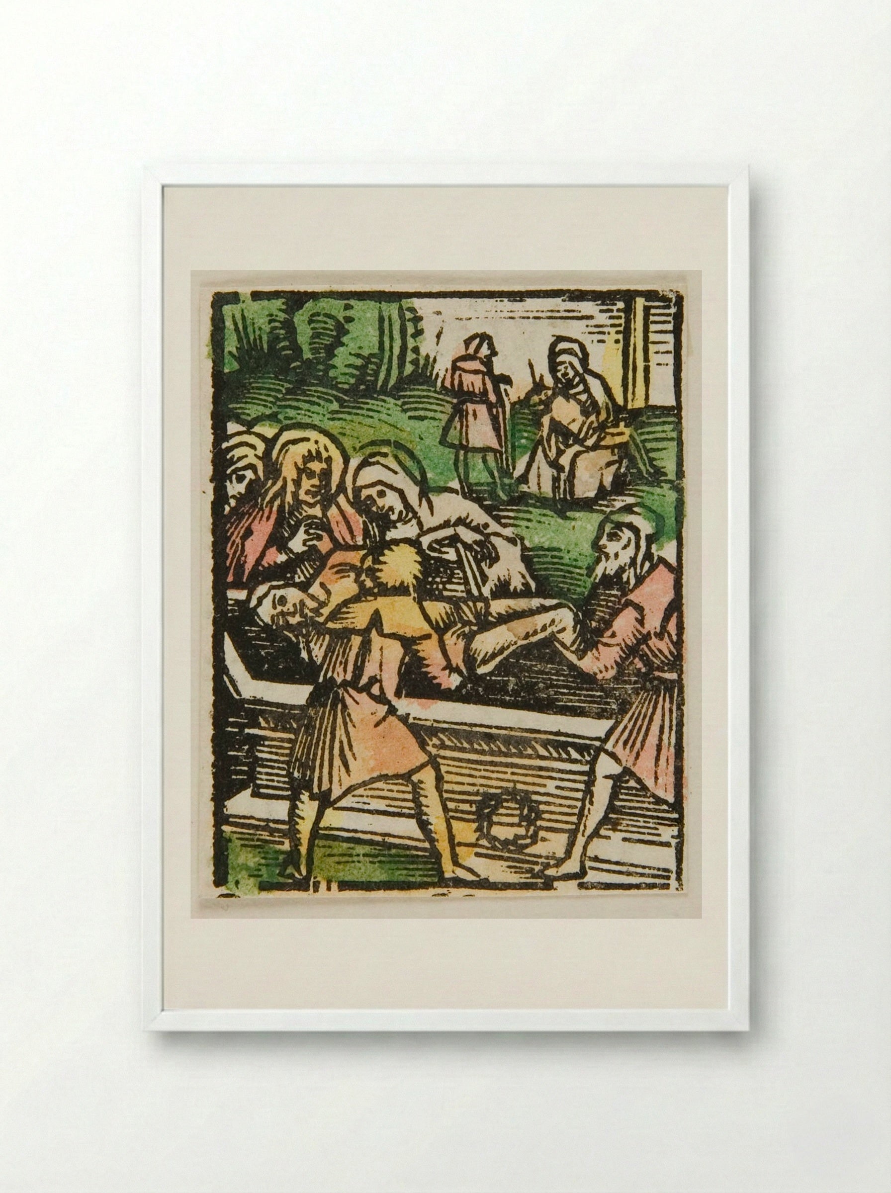 The Burial of Christ - Urs Graf - Framed Print White