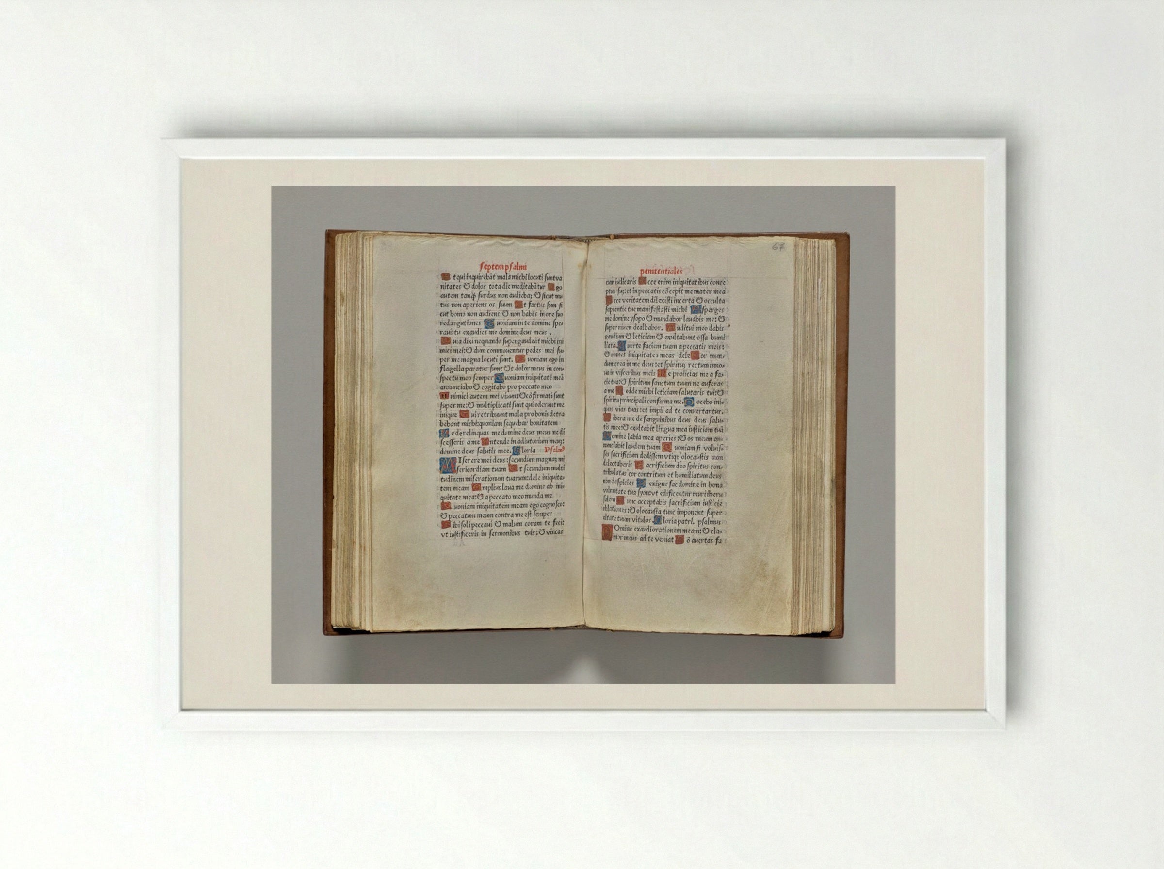 Printed Book of Hours (Use of Rome): fol. 66v - Guillaume Le Rouge - Framed Print White