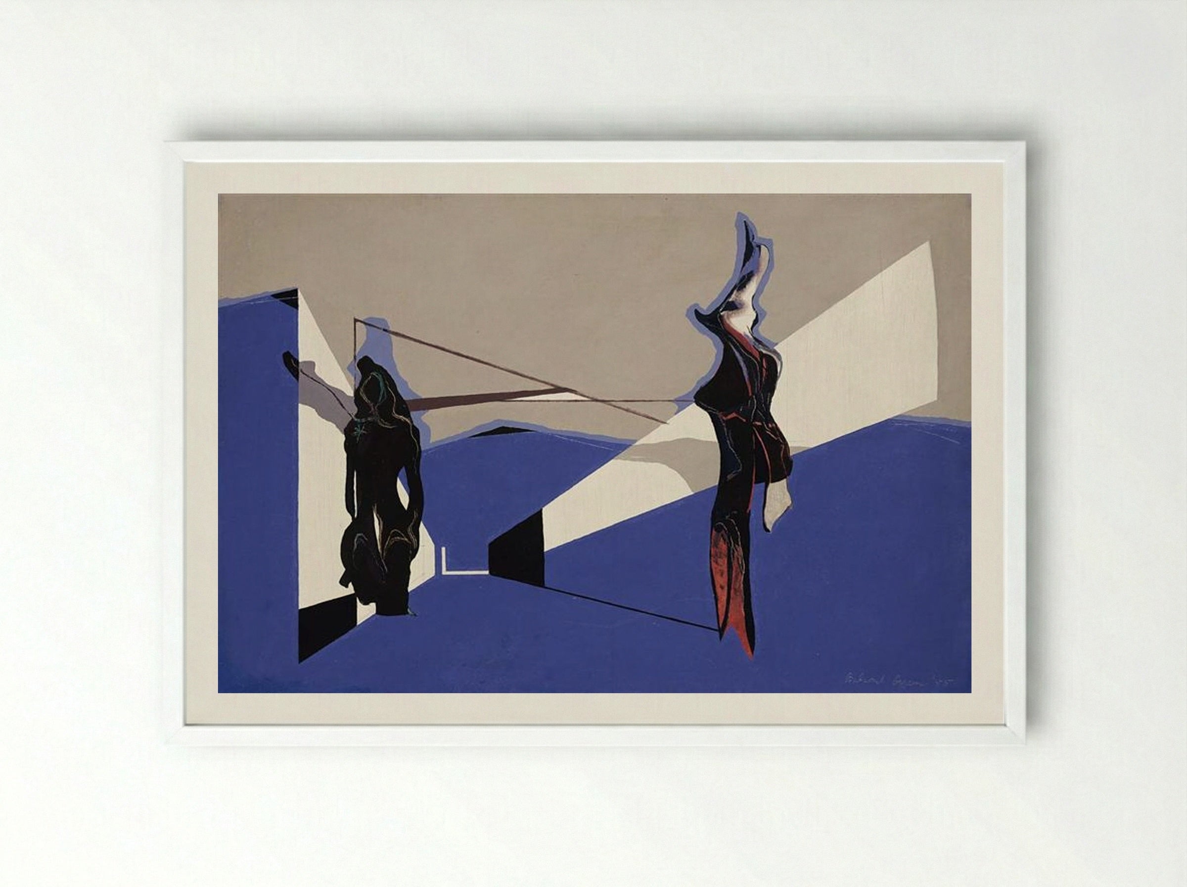 Way Down Blue - Balcomb Greene - Framed Print White