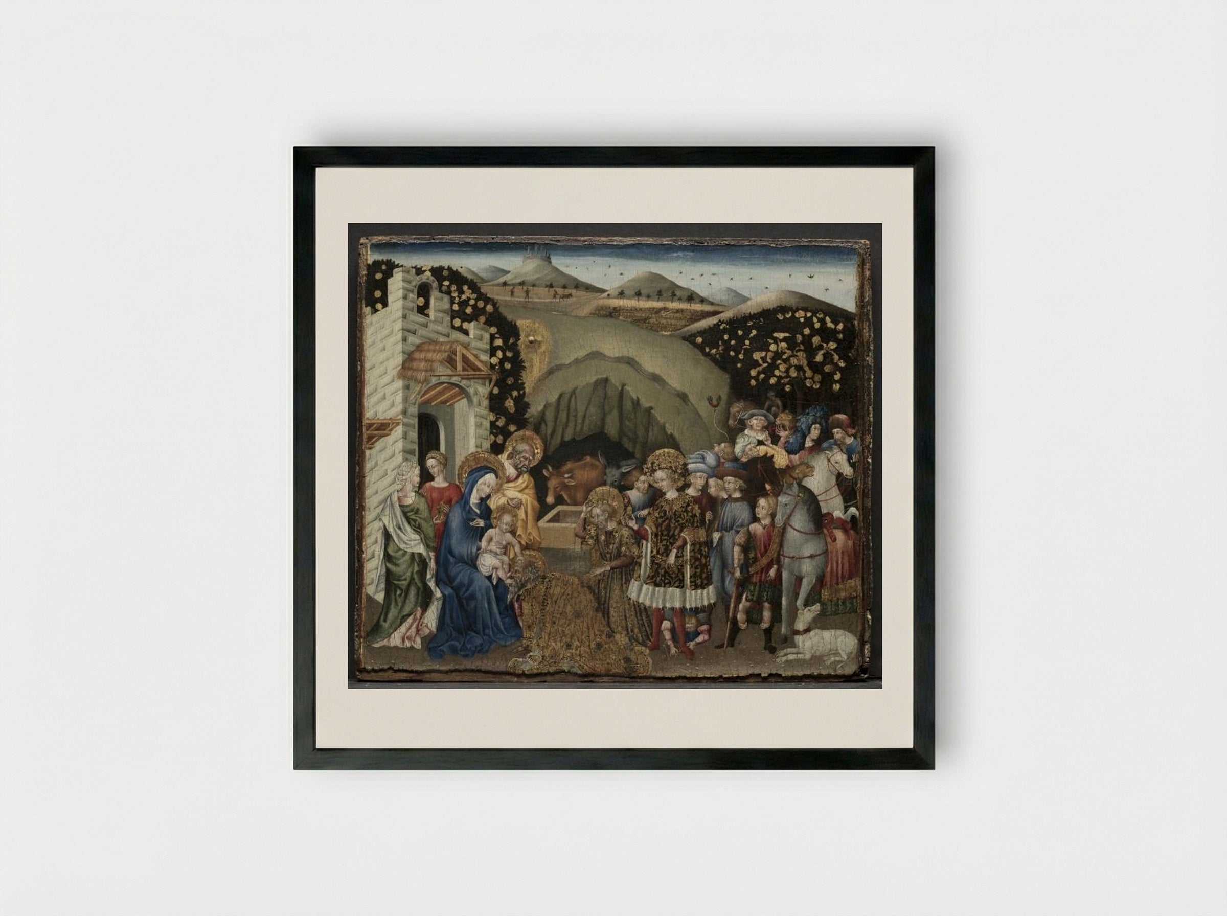 The Adoration of the Magi - Giovanni di Paolo - Framed Print Black