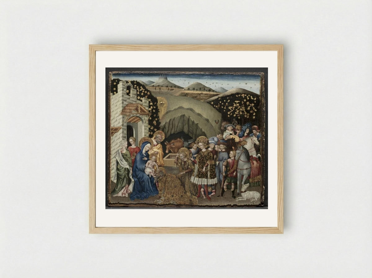 The Adoration of the Magi - Giovanni di Paolo - Framed Print Wood