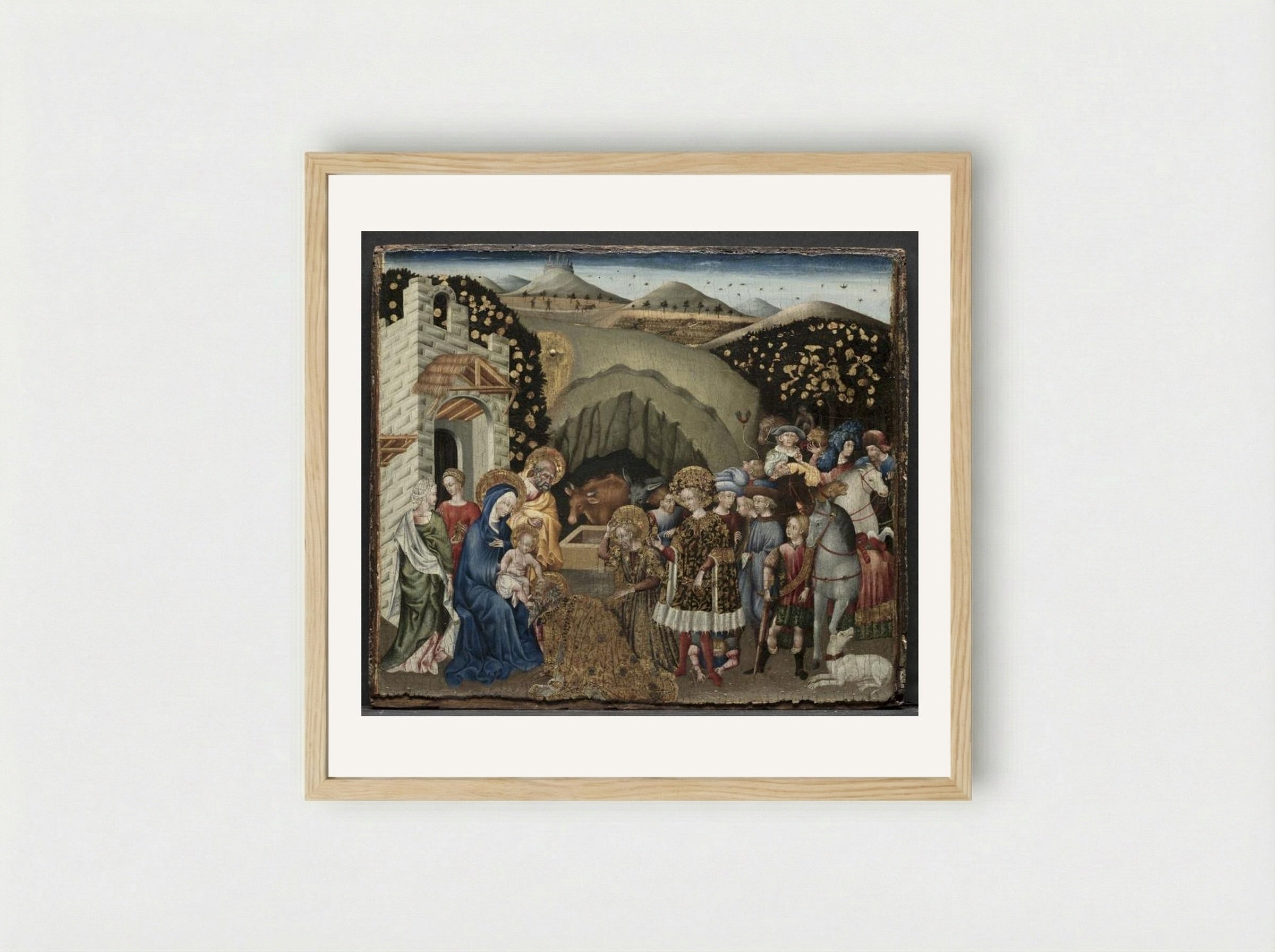 The Adoration of the Magi - Giovanni di Paolo - Framed Print Wood