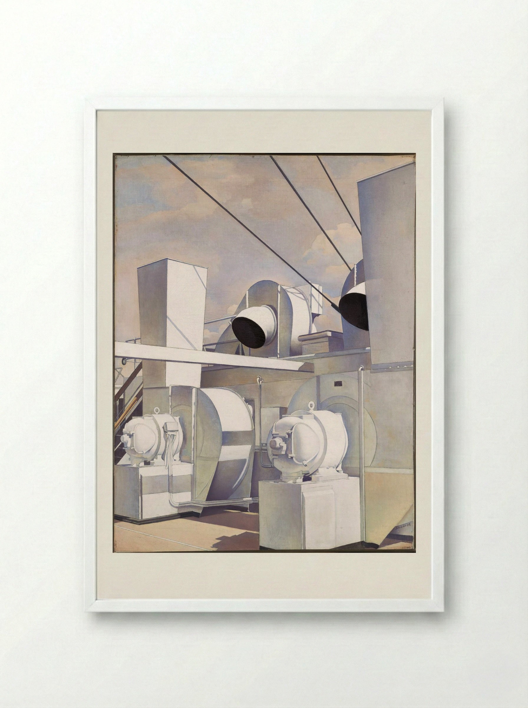 Upper Deck - Charles Sheeler - Framed Print White