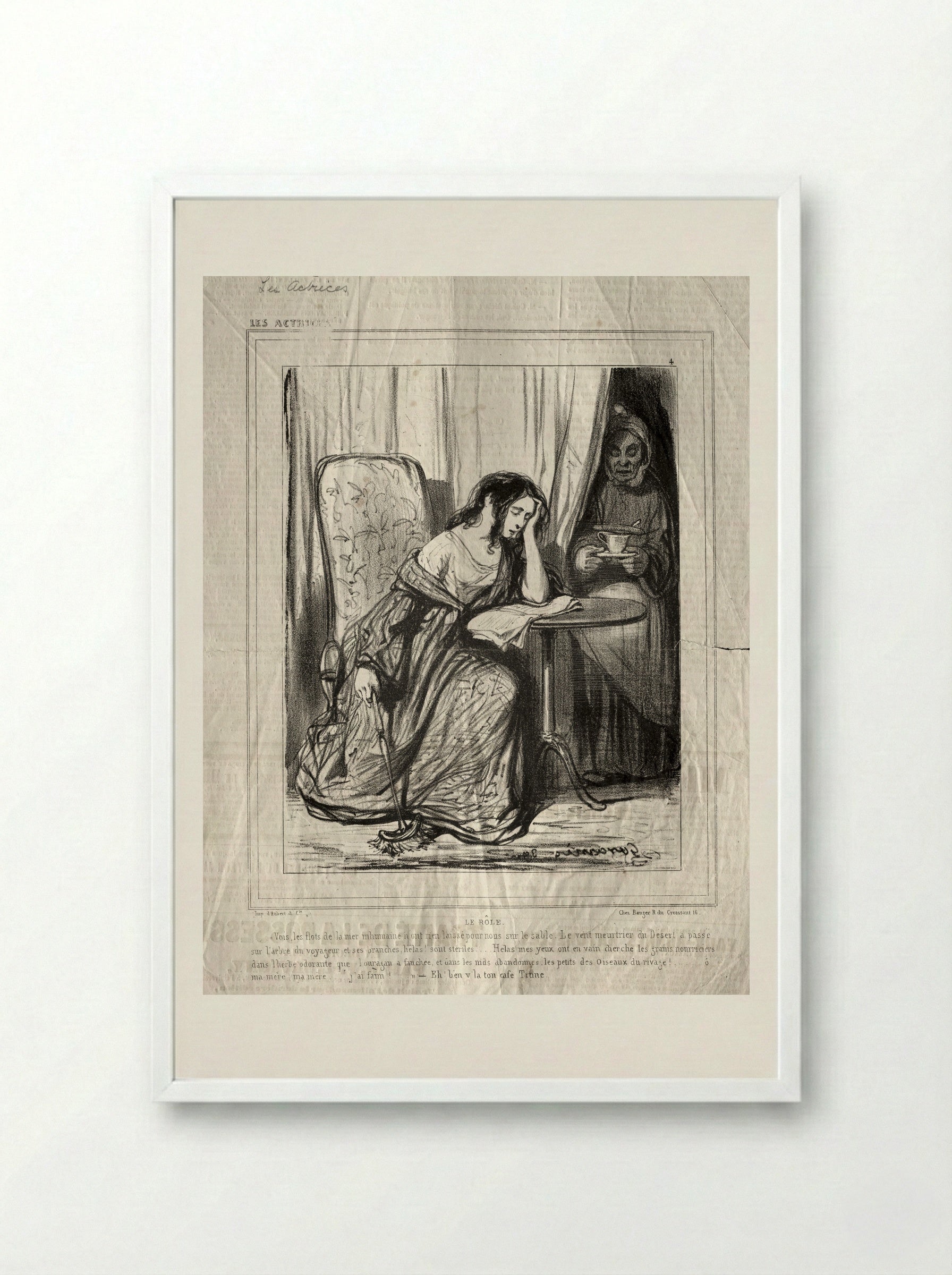 Le Rôle - Paul Gavarni - Framed Print White