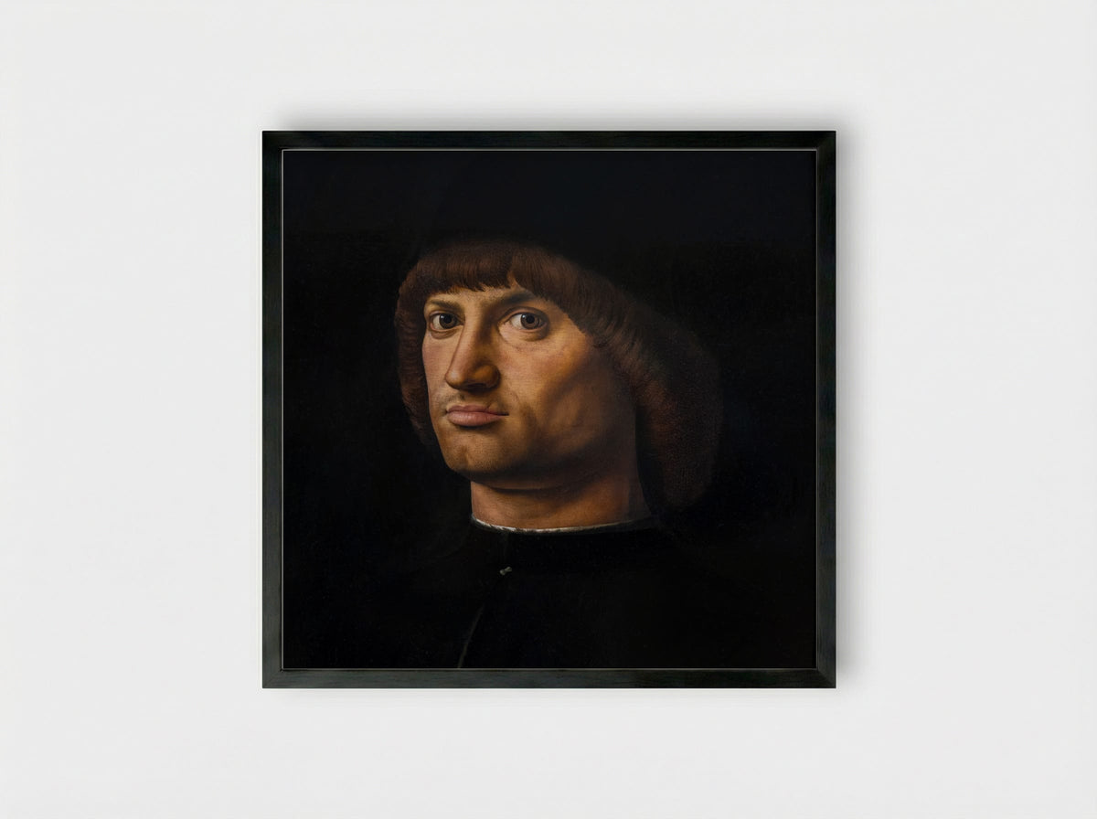 Portrait of a Man (Trivulzio portrait) - Antonello da Messina - Framed Print Black