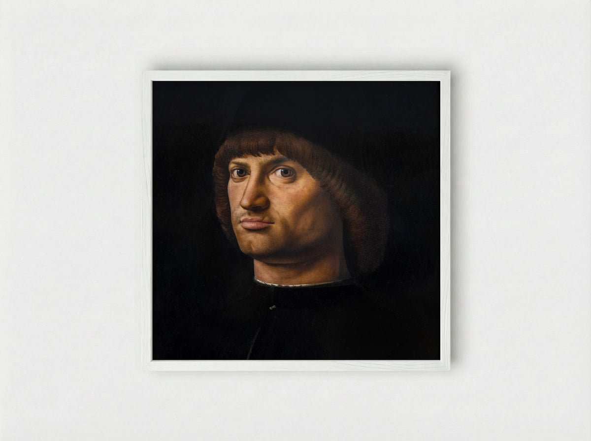 Portrait of a Man (Trivulzio portrait) - Antonello da Messina - Framed Print White