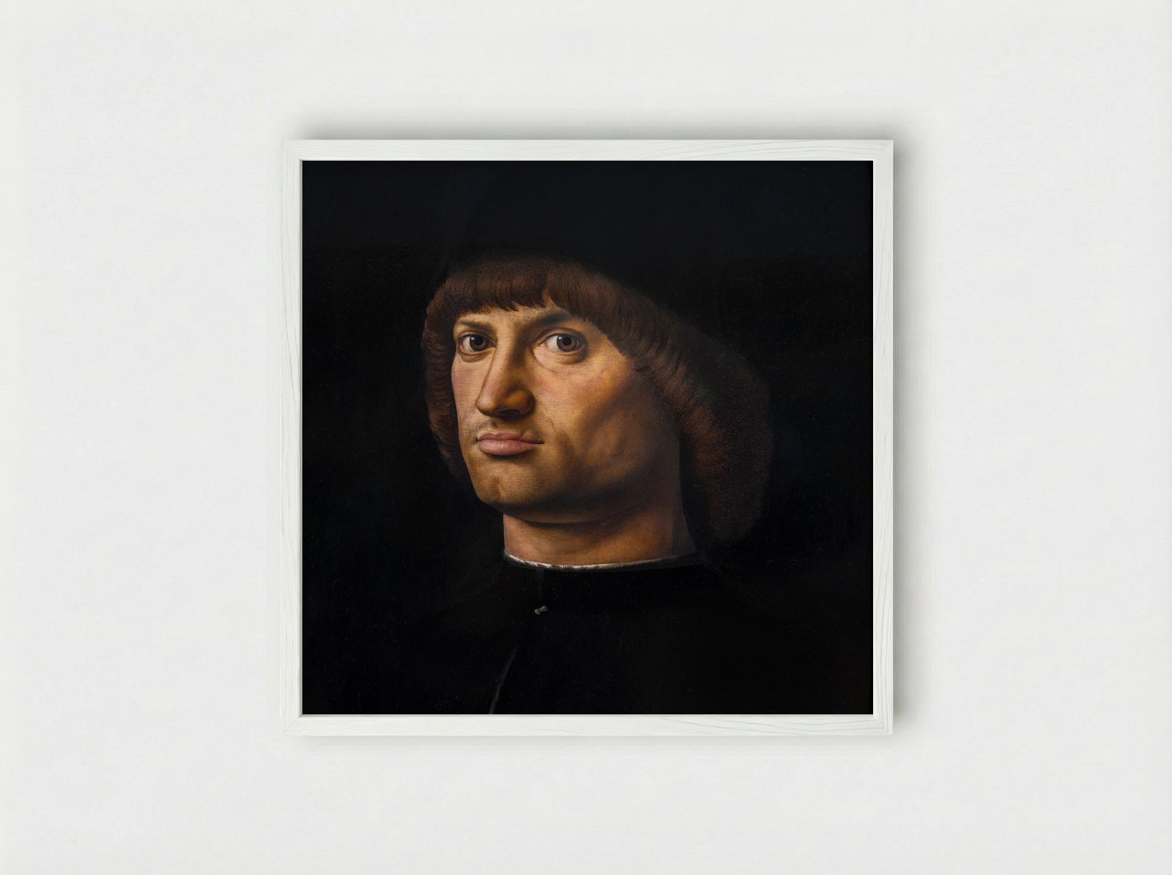 Portrait of a Man (Trivulzio portrait) - Antonello da Messina - Framed Print White