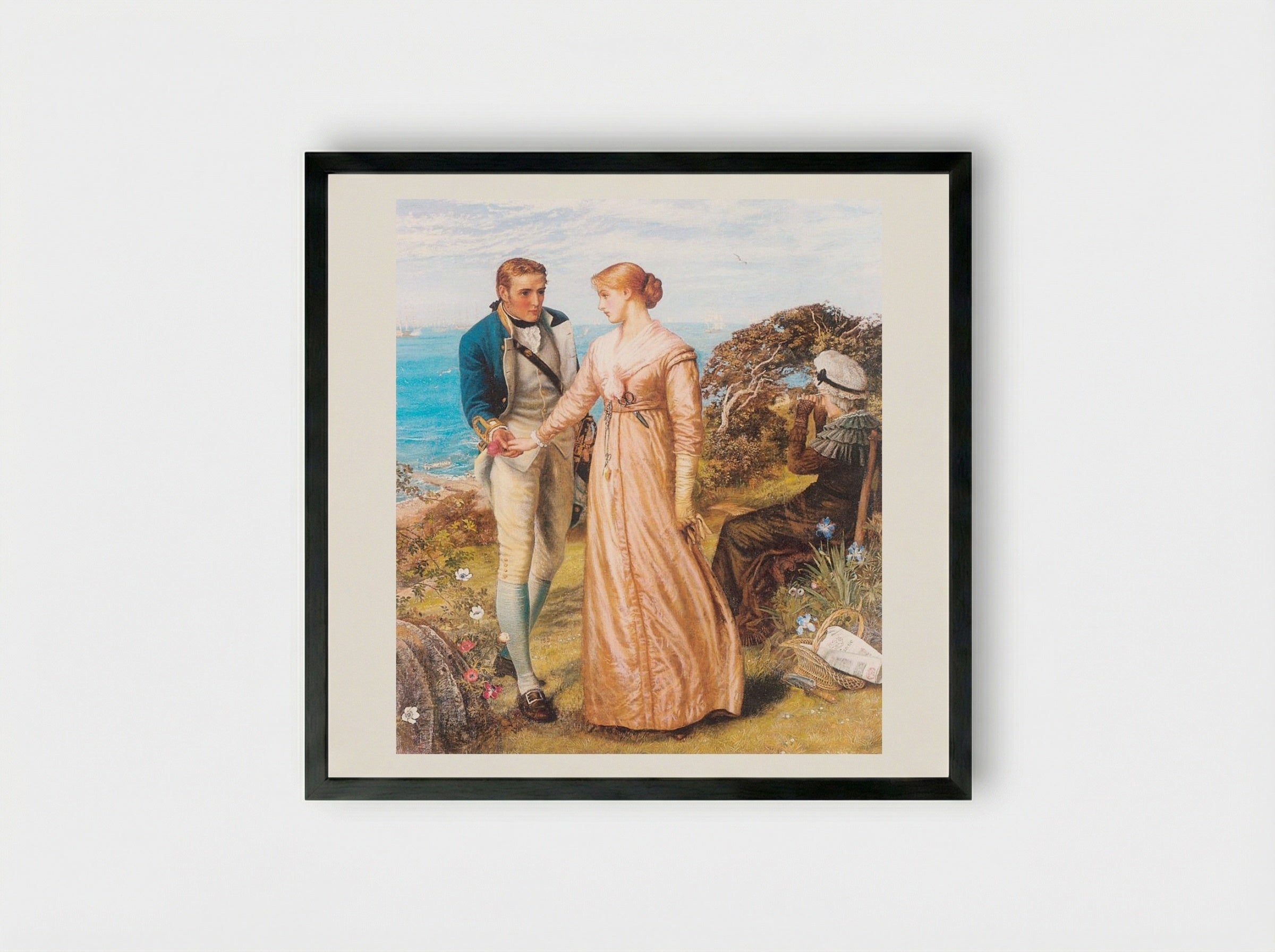 The Sailing Signal Gun - Arthur Hughes - Framed Print Black