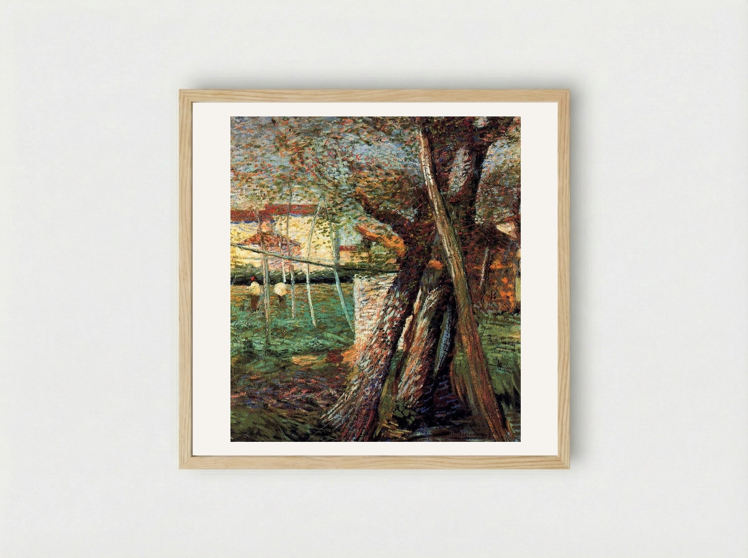 Countryside with Trees - Umberto Boccioni - Framed Print Wood