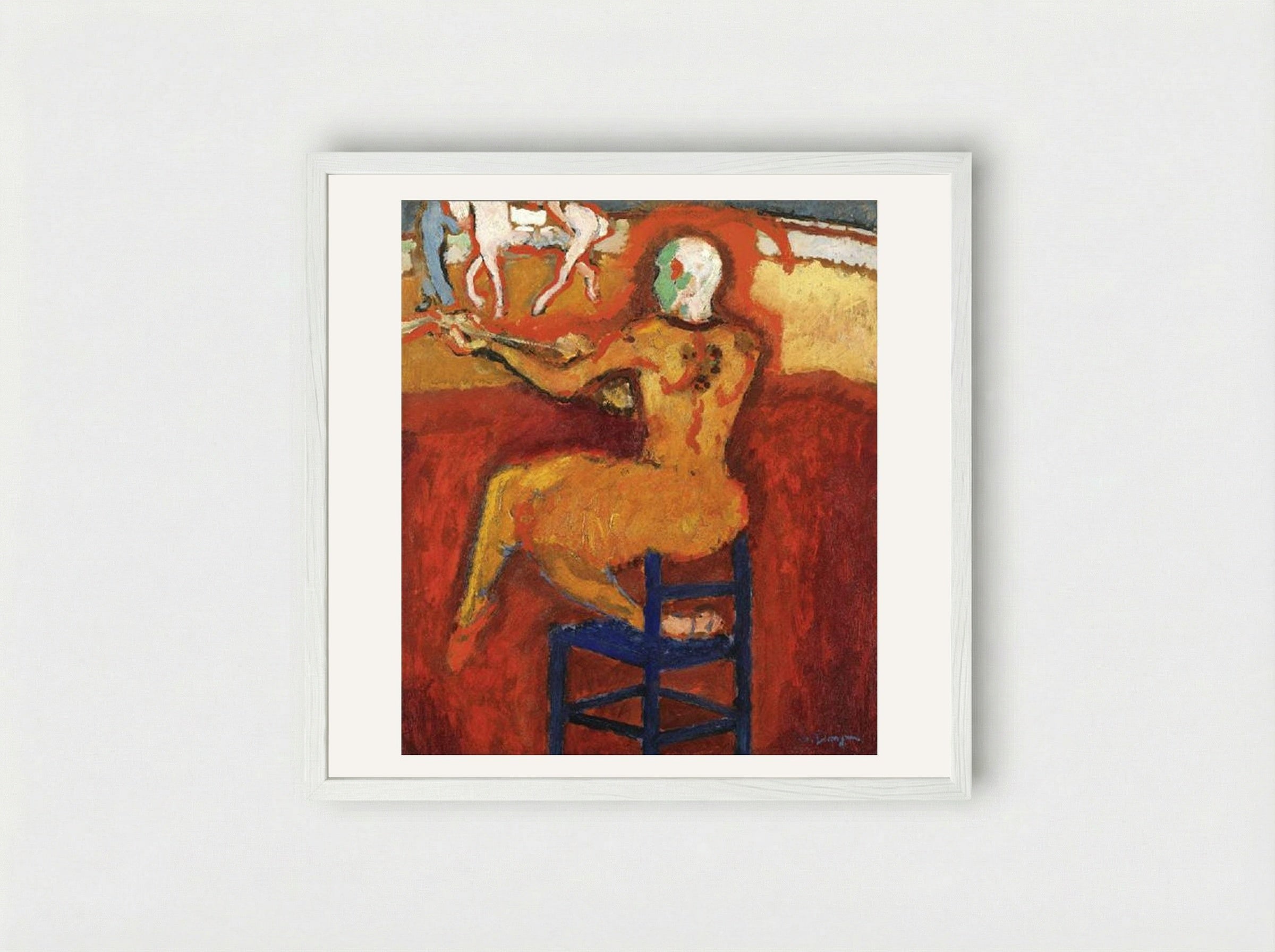 The Red Clown - Kees van Dongen - Framed Print White