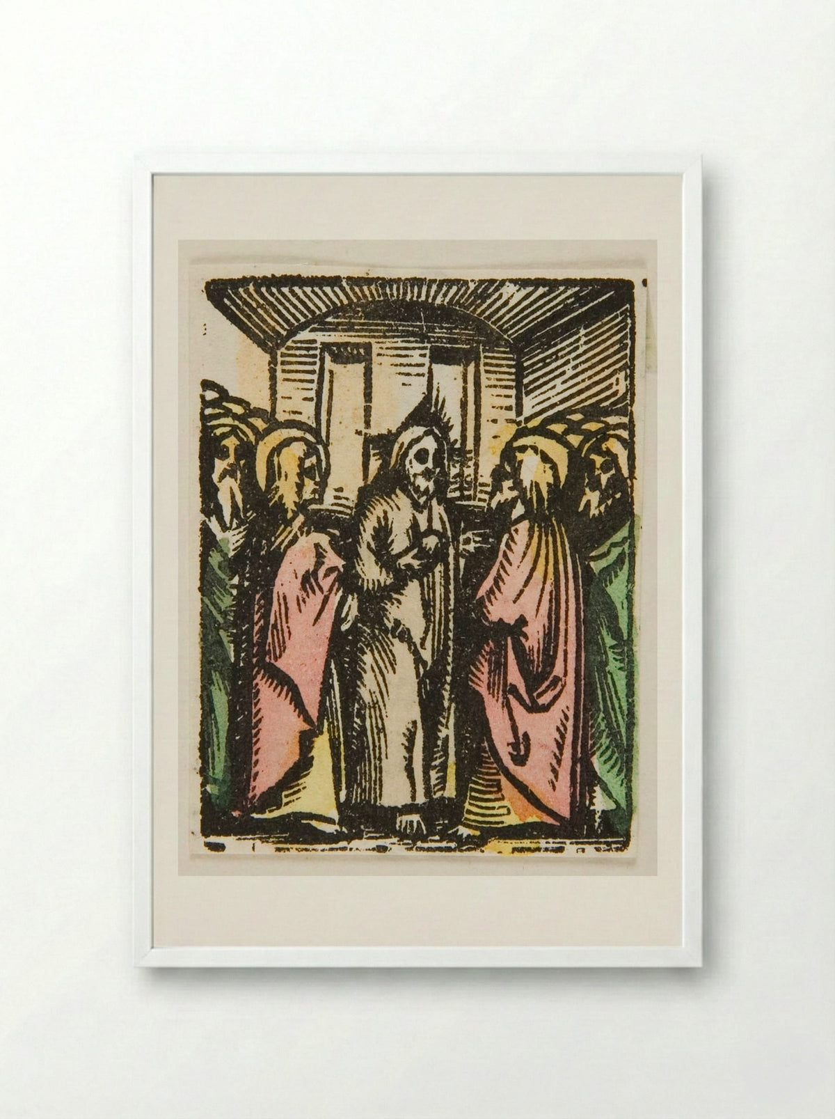 Christ and His Disciples - Urs Graf - Framed Print White