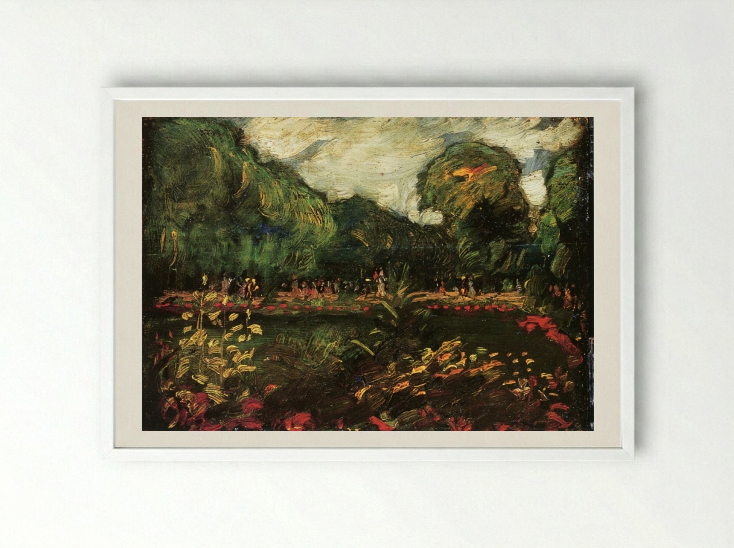 Main Entrance, Luxembourg Garden, Paris - George Luks - Framed Print White