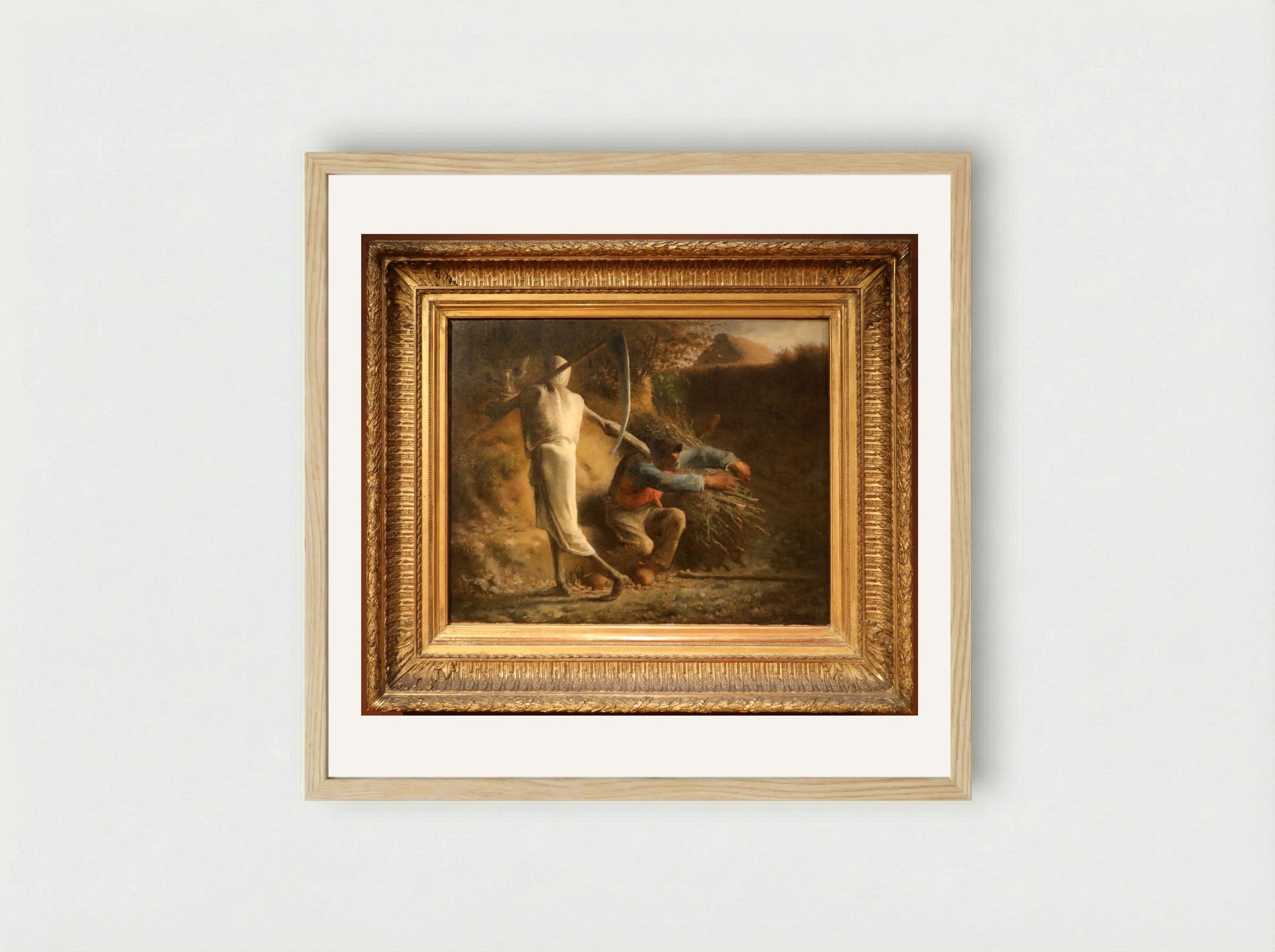 Death and the Woodcutter - Jean-François Millet - Framed Print Wood