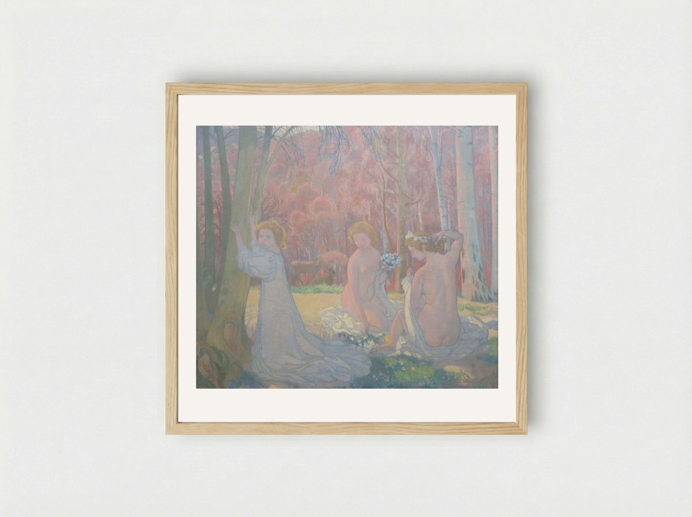 Figures In A Spring Landscape - Maurice Denis - Framed Print Wood