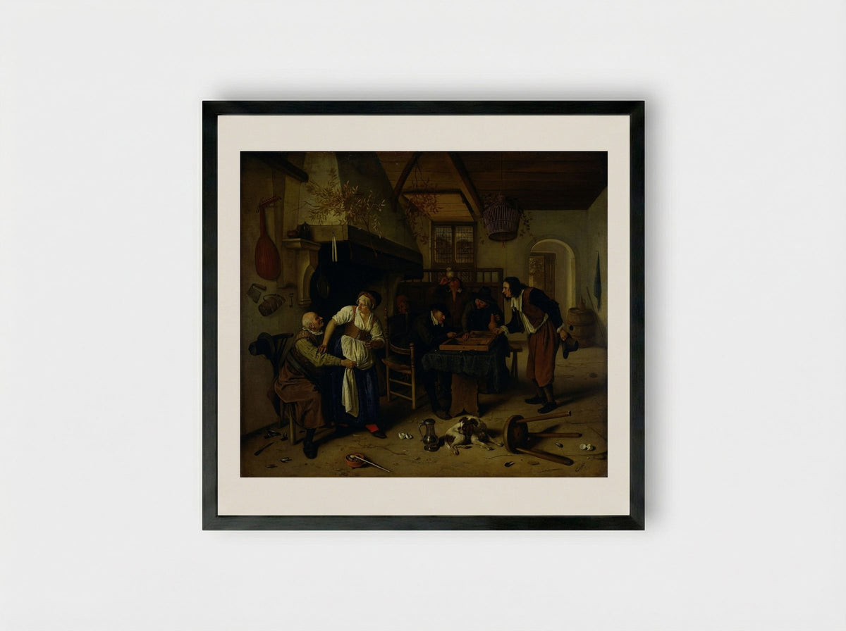 Tric Trac Players - Jan Steen - Framed Print Black