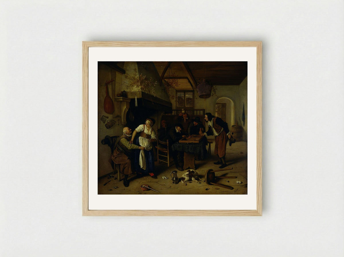 Tric Trac Players - Jan Steen - Framed Print Wood