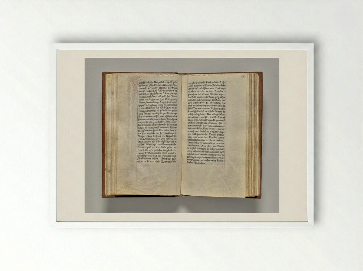 Printed Book of Hours (Use of Rome): fol. 95v - Guillaume Le Rouge - Framed Print White
